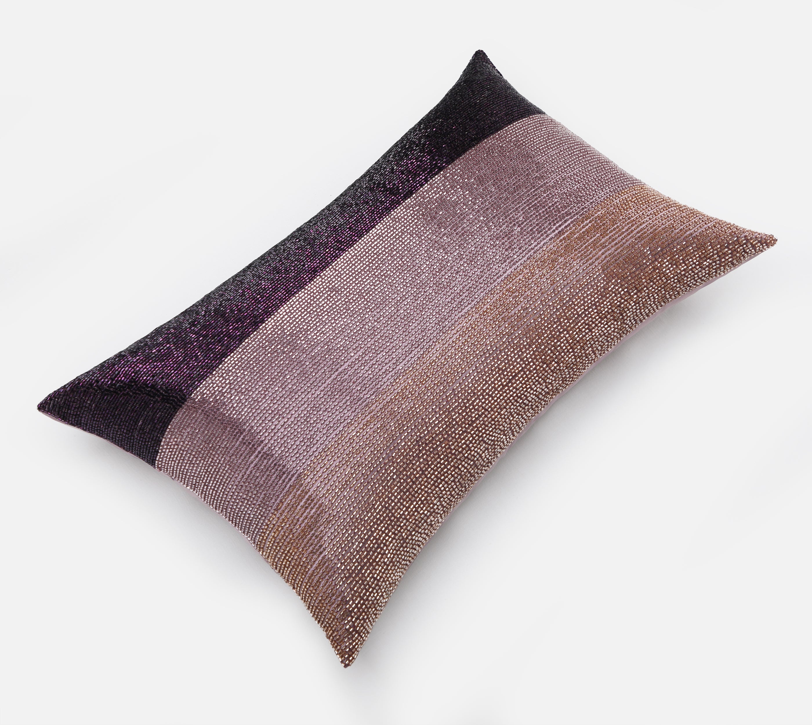 DAZZLE Purple Beaded Cushion Cover