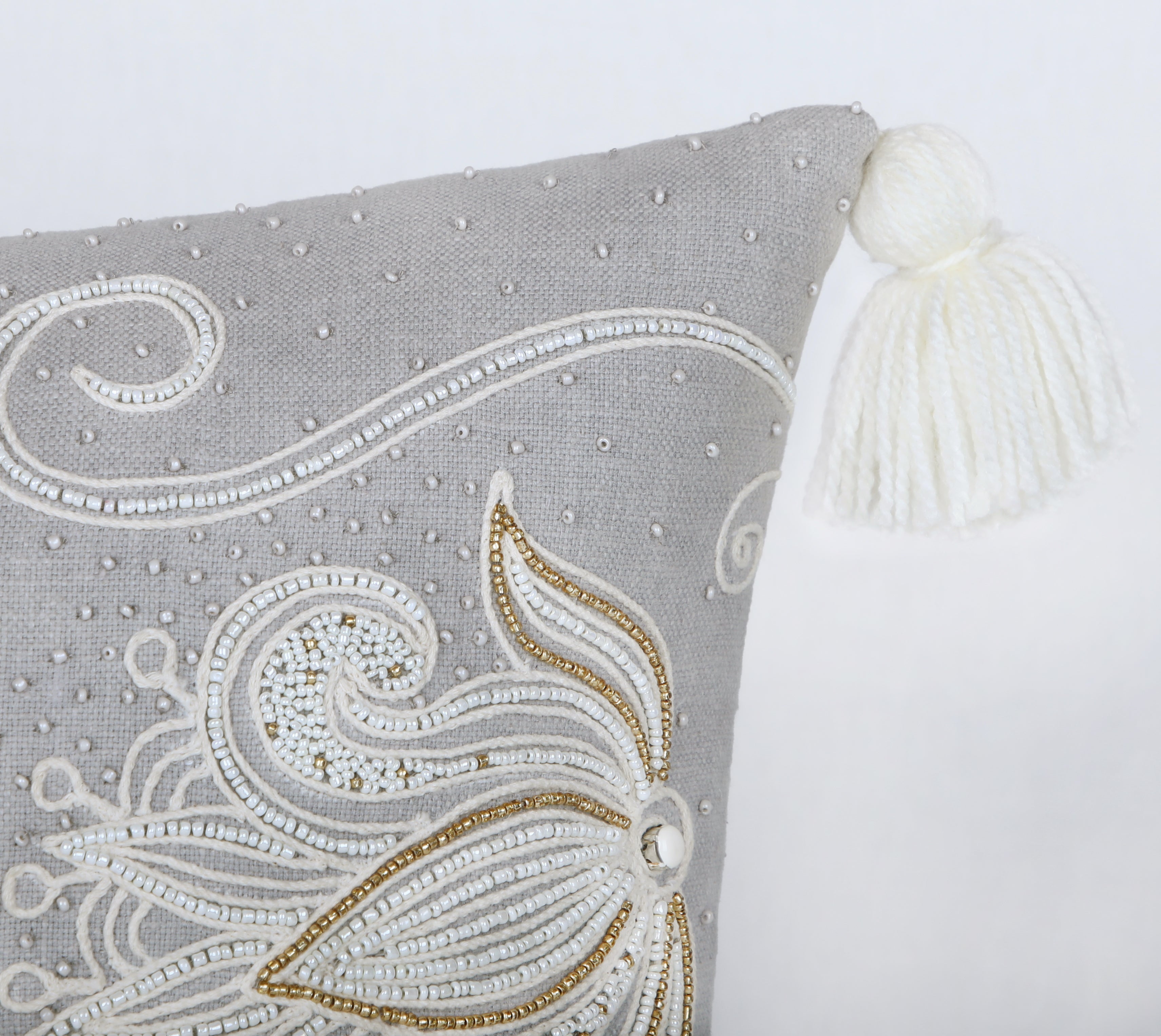 REGENT Grey Cotton Cushion Cover