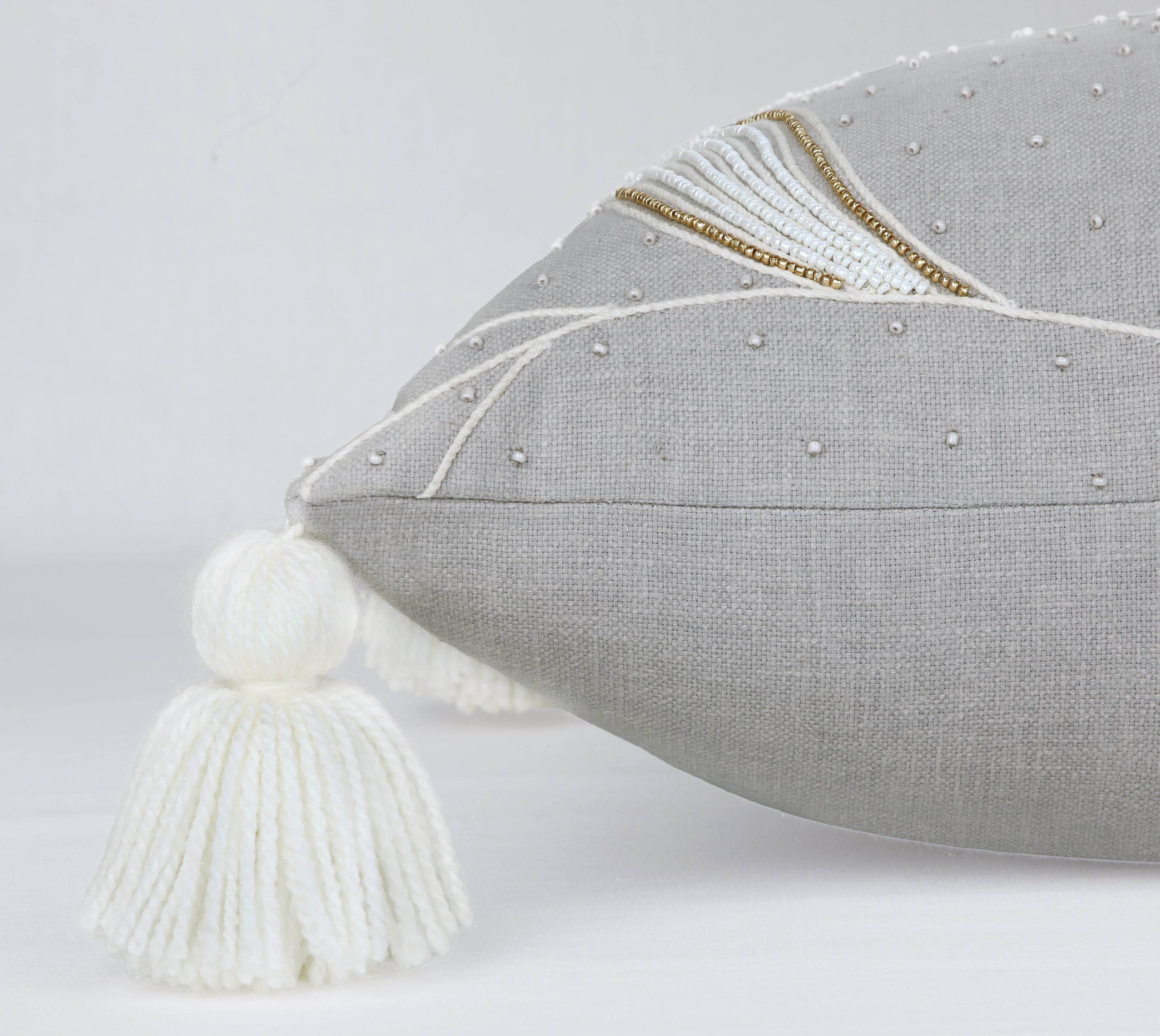 REGENT Grey Cotton Cushion Cover