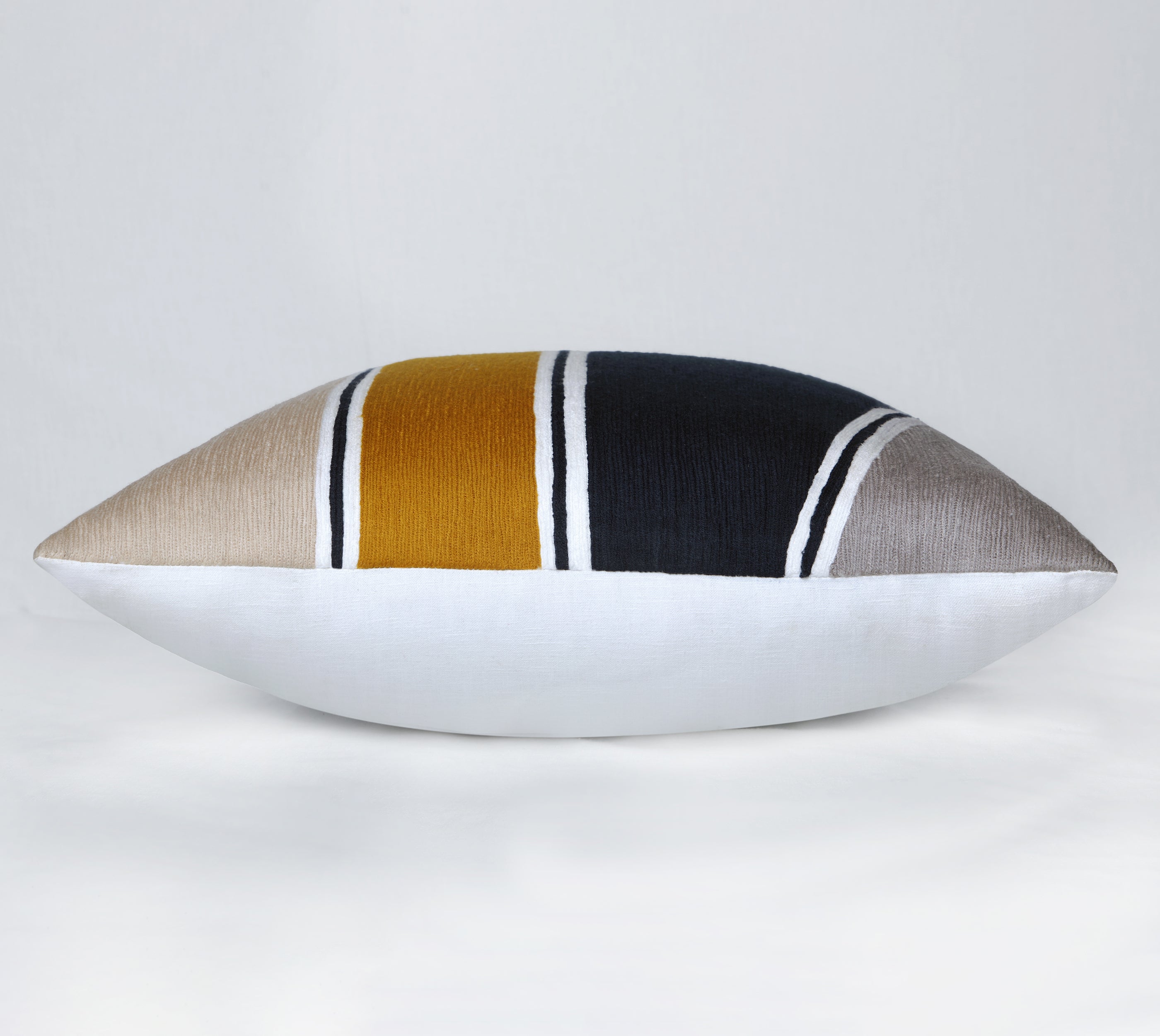 MARISOL Mustard Navy Cushion Cover
