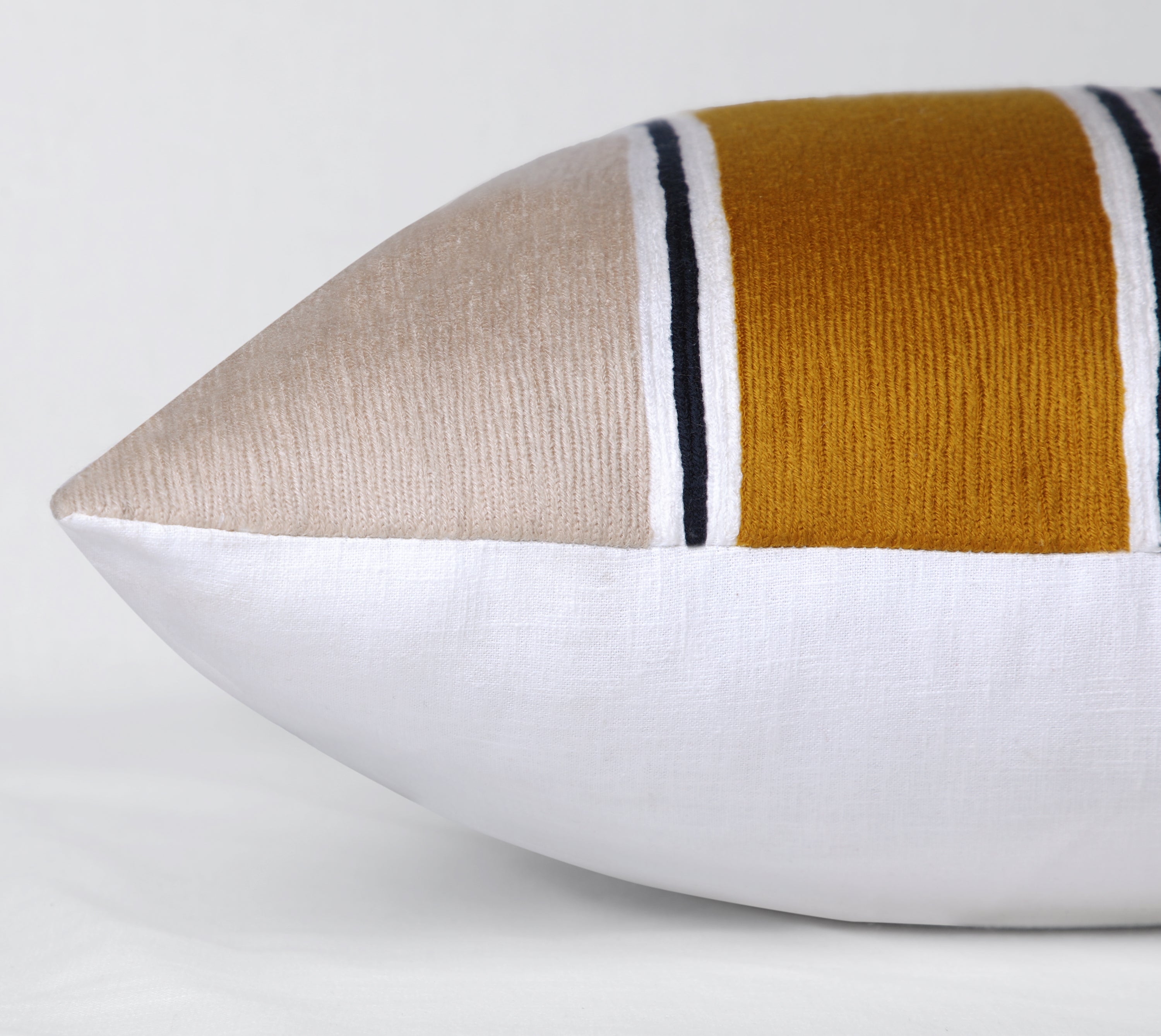MARISOL Mustard Navy Cushion Cover