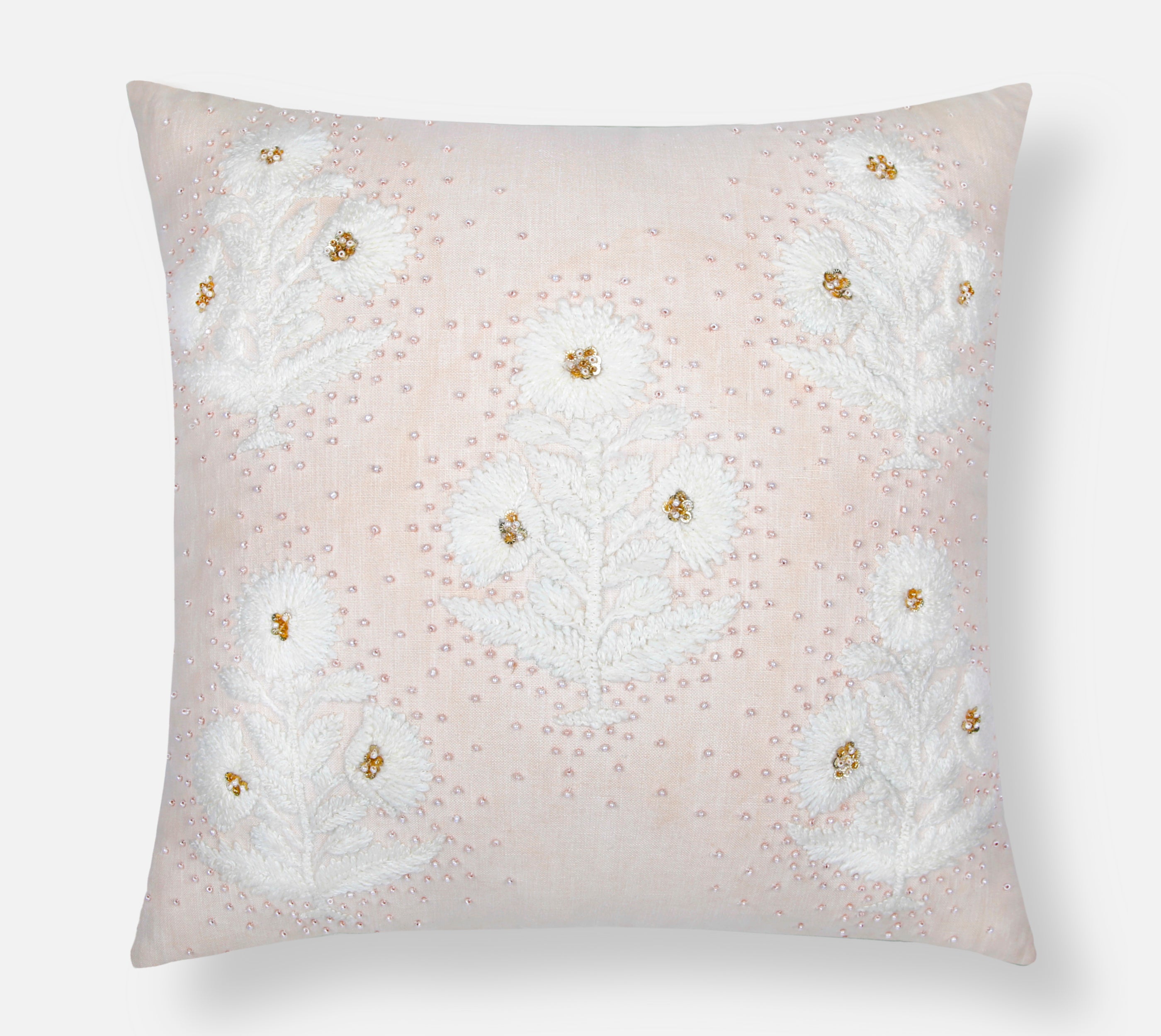 ISABELLA Peach Linen Cushion Cover