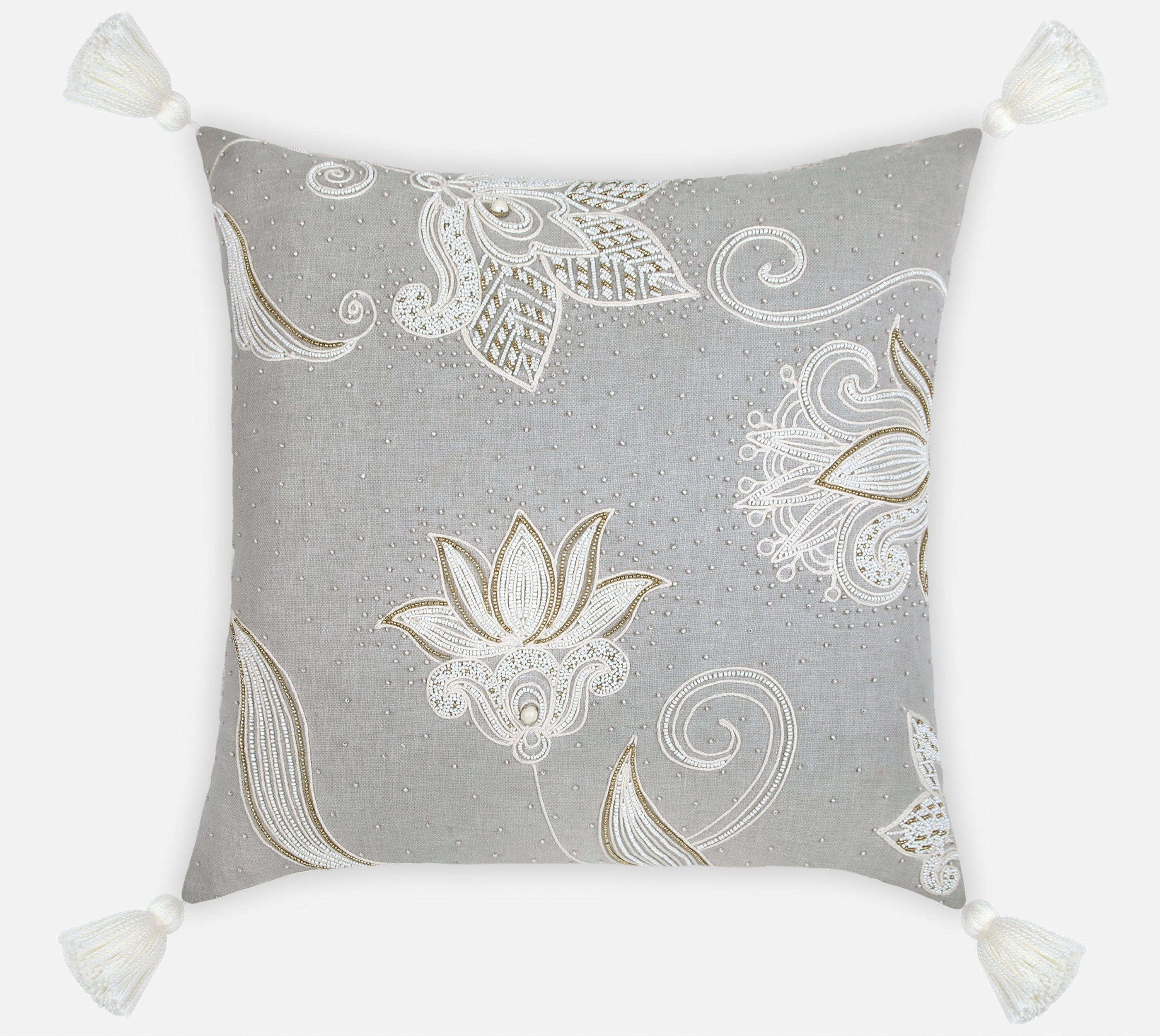 REGENT Grey Cotton Cushion Cover