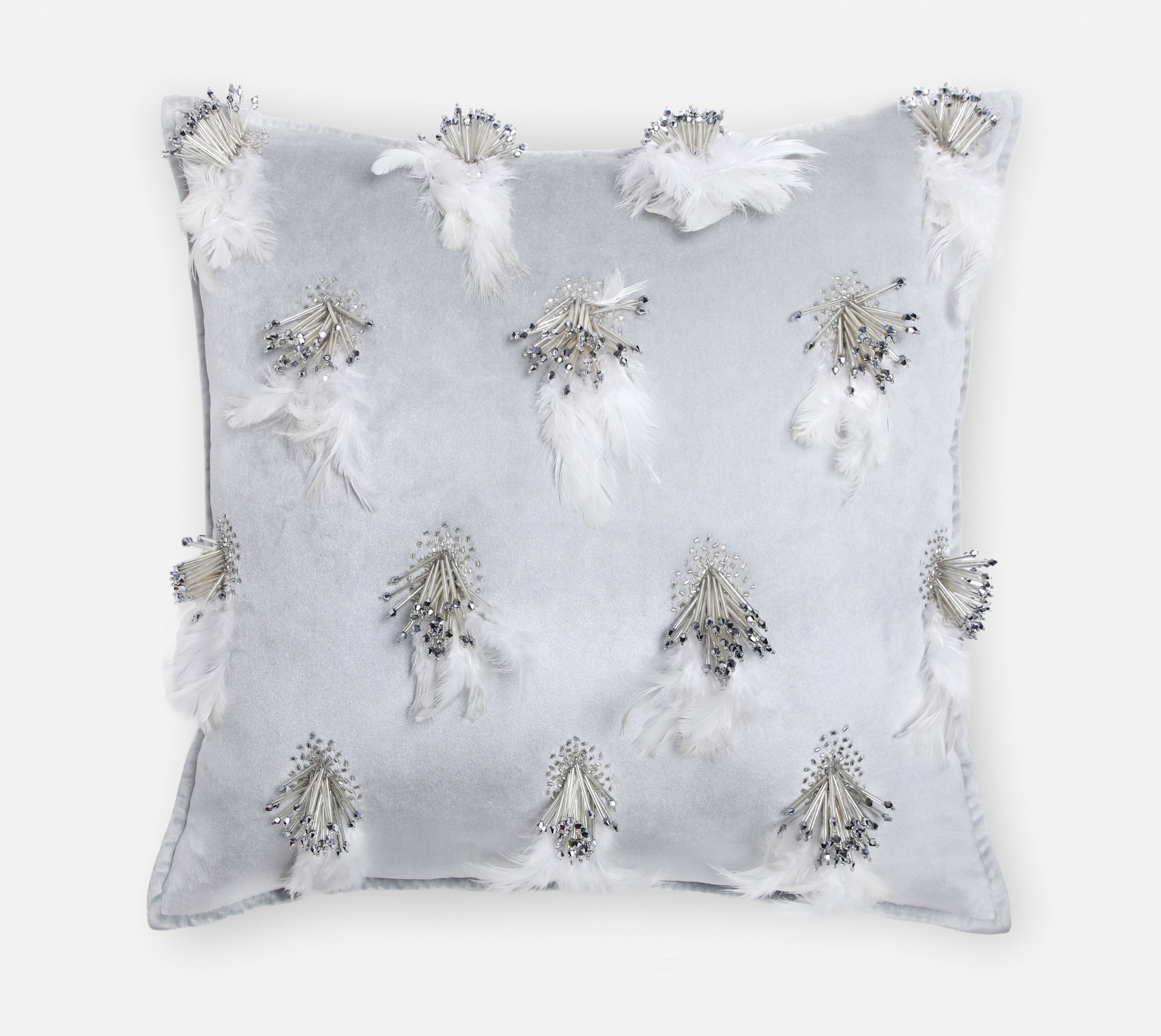 XENIA Silver Velvet Cushion Cover
