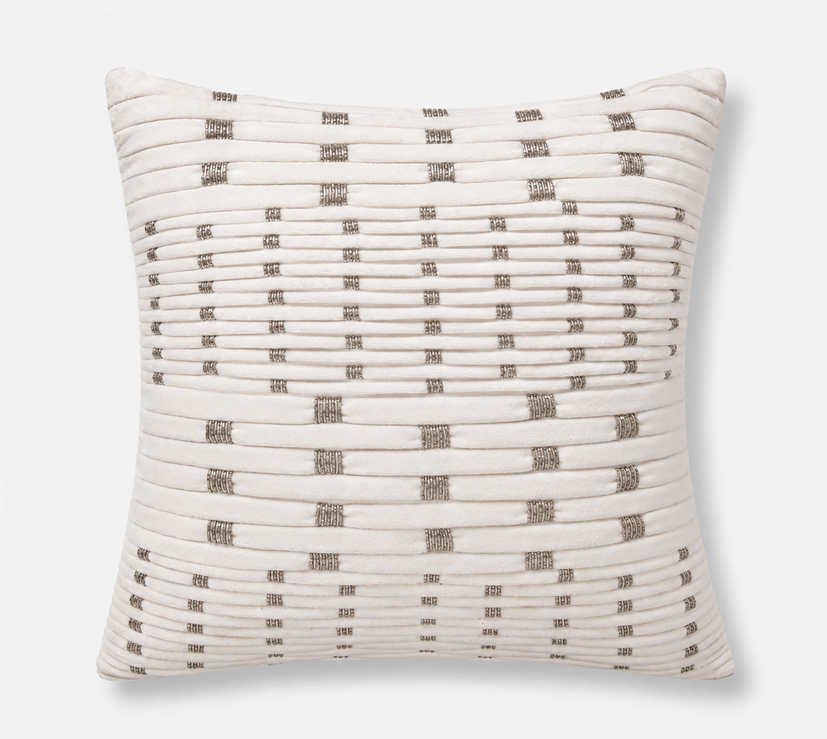 NOVA Off white Velvet Pleated Cushion Cover