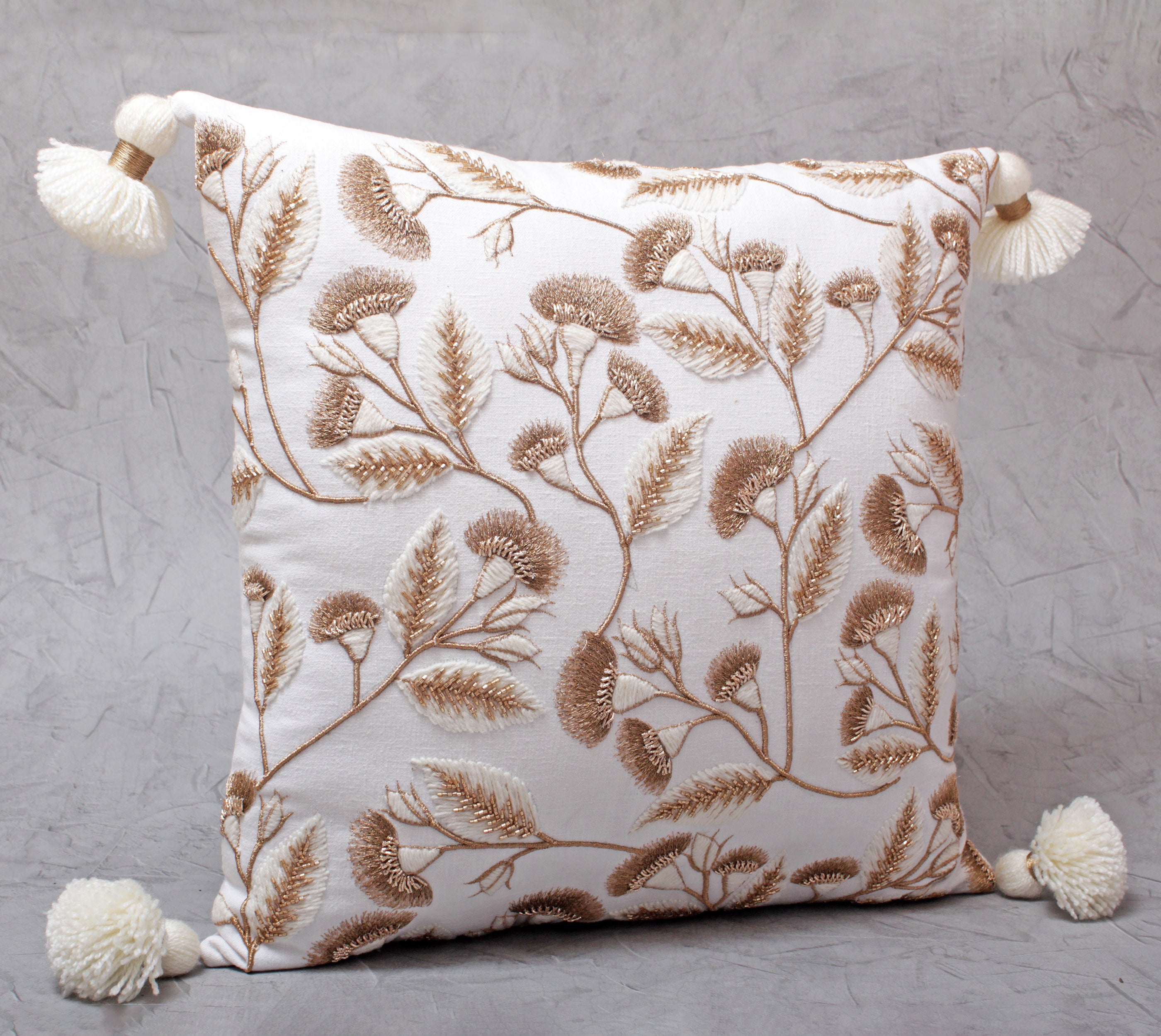 ISABELLA Off white Cotton Cushion Cover