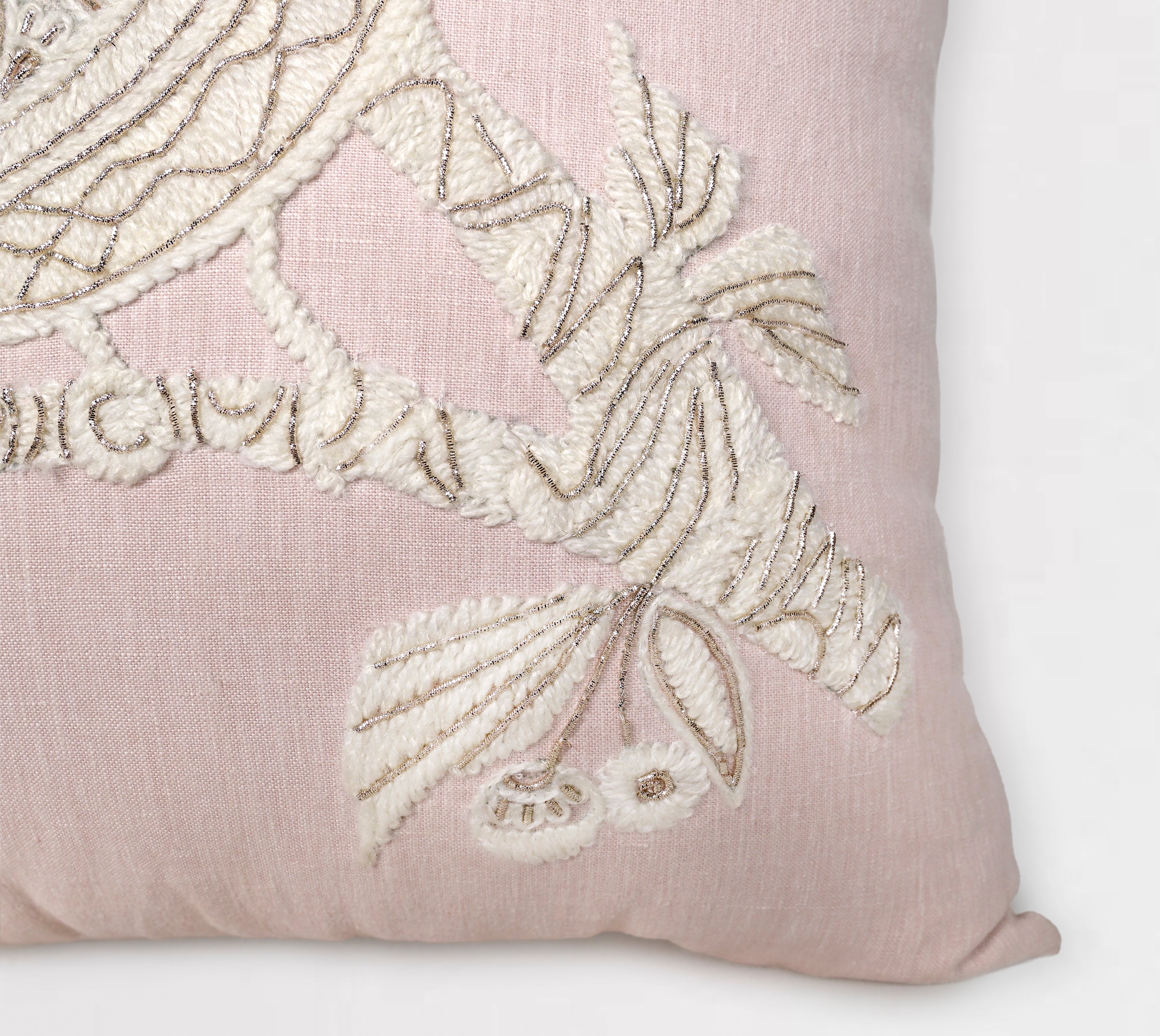 PALASH Pink Linen Cushion Cover