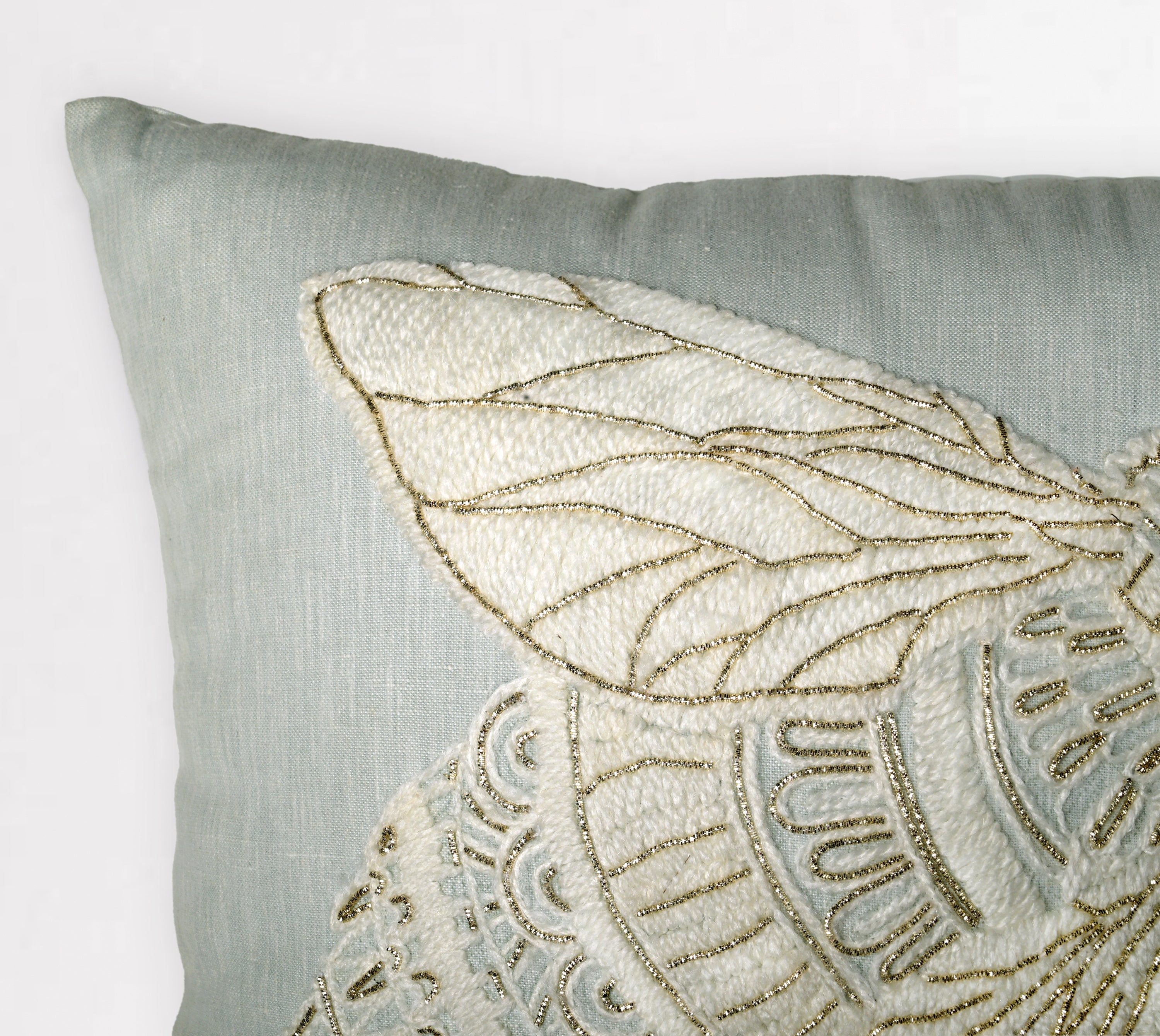 PALASH Mint Linen Cushion Cover