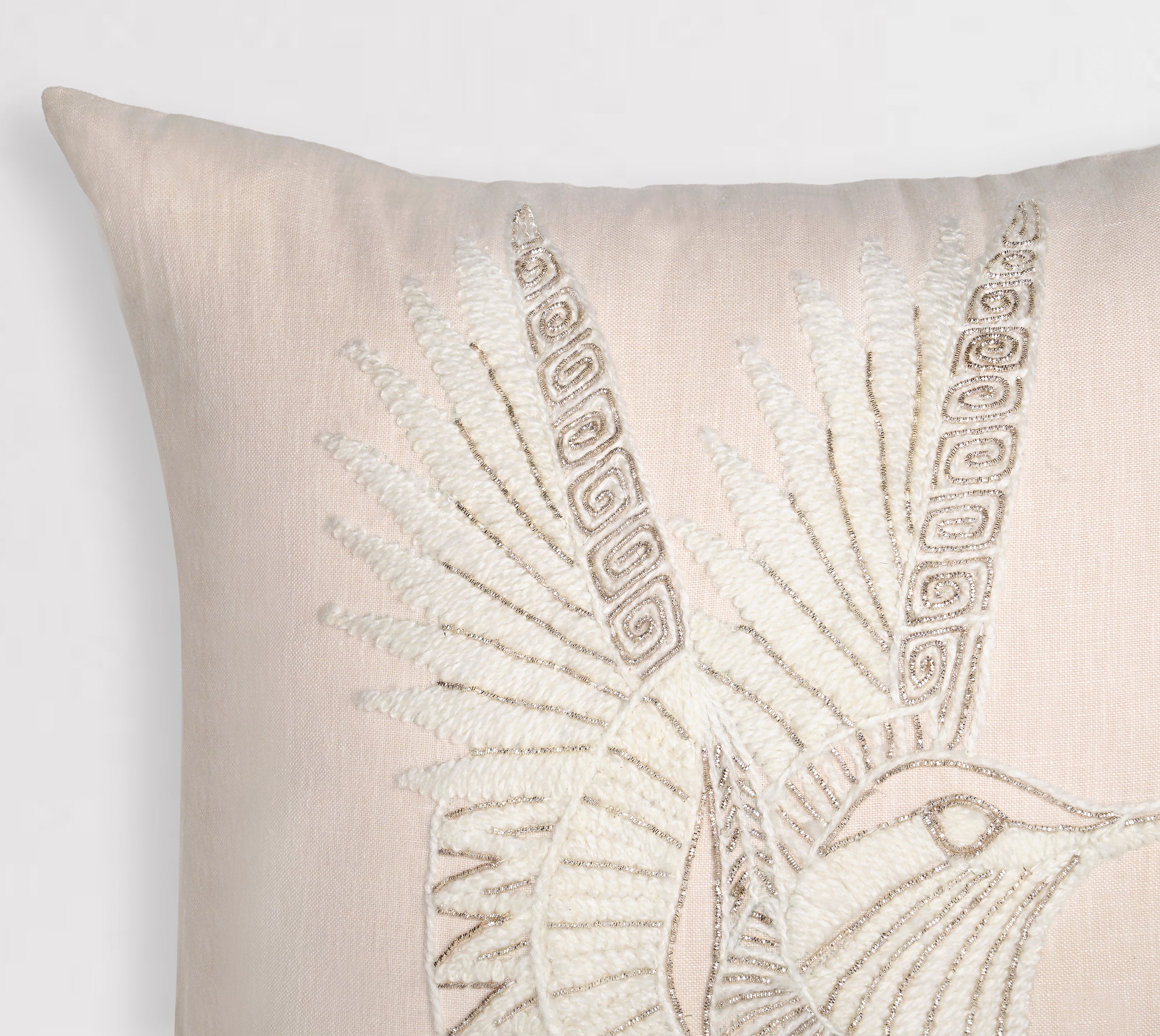 PALASH Peach Linen Cushion Cover