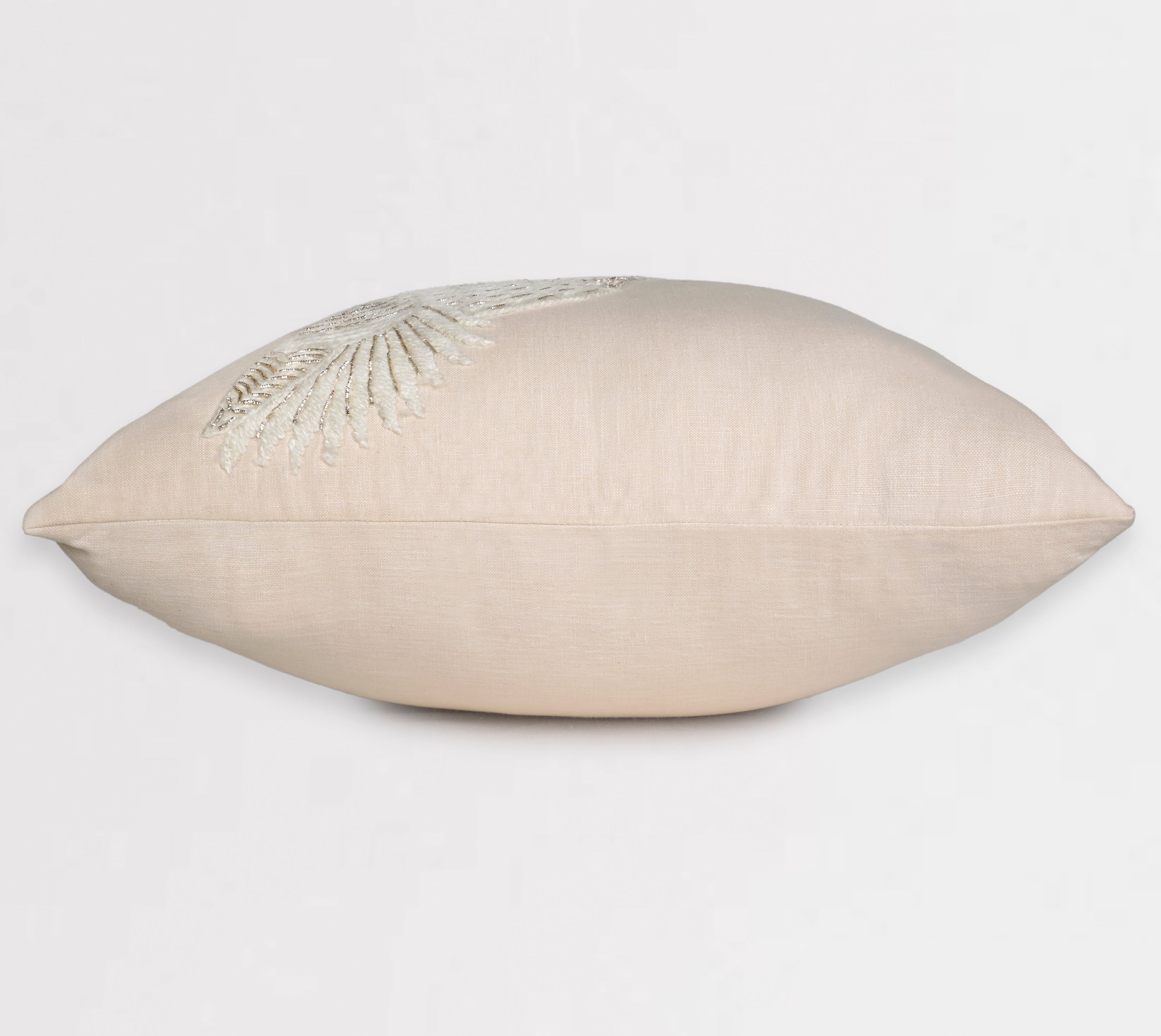 PALASH Peach Linen Cushion Cover