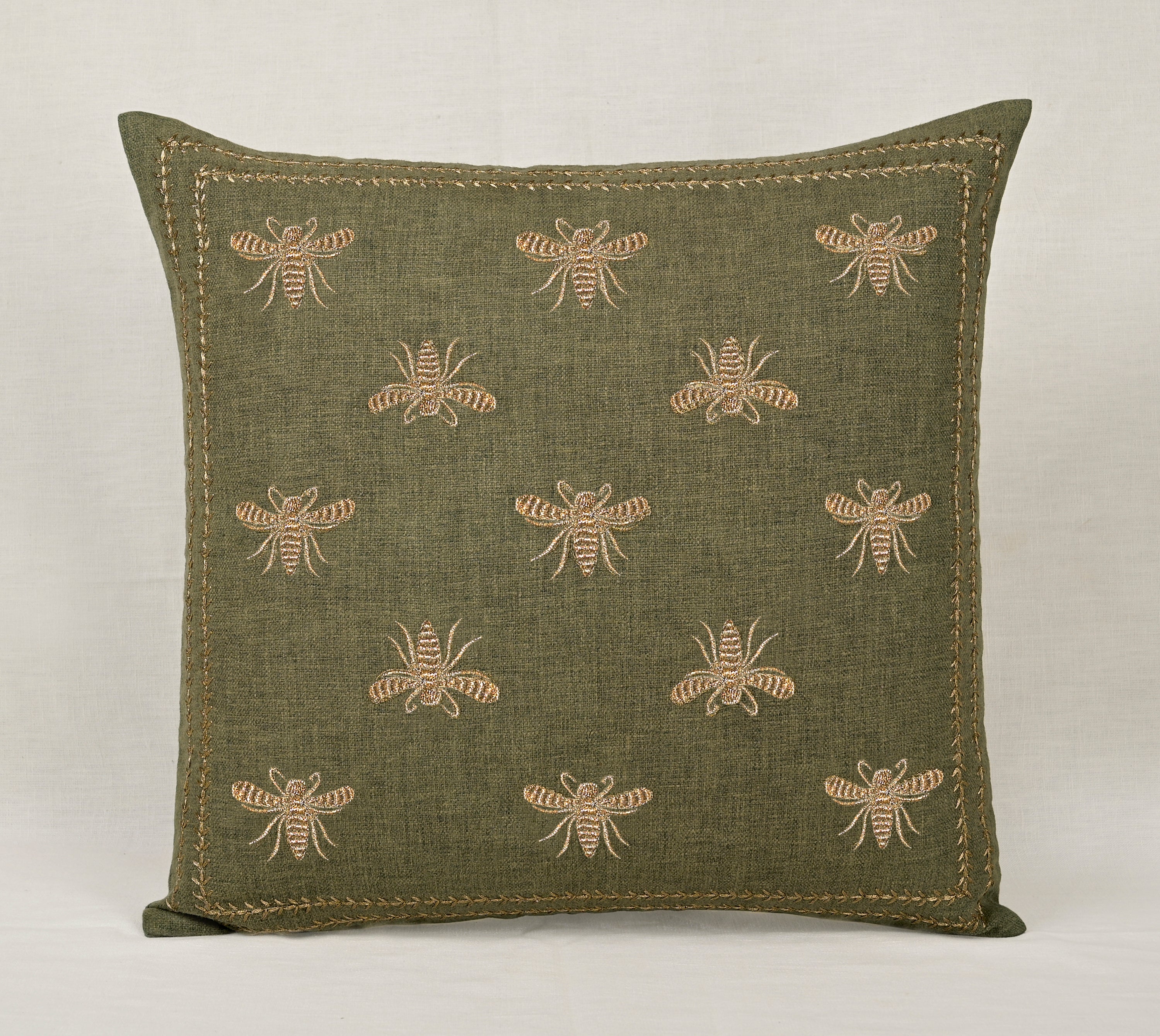 ROSA Sap Green Cotton Cushion cover