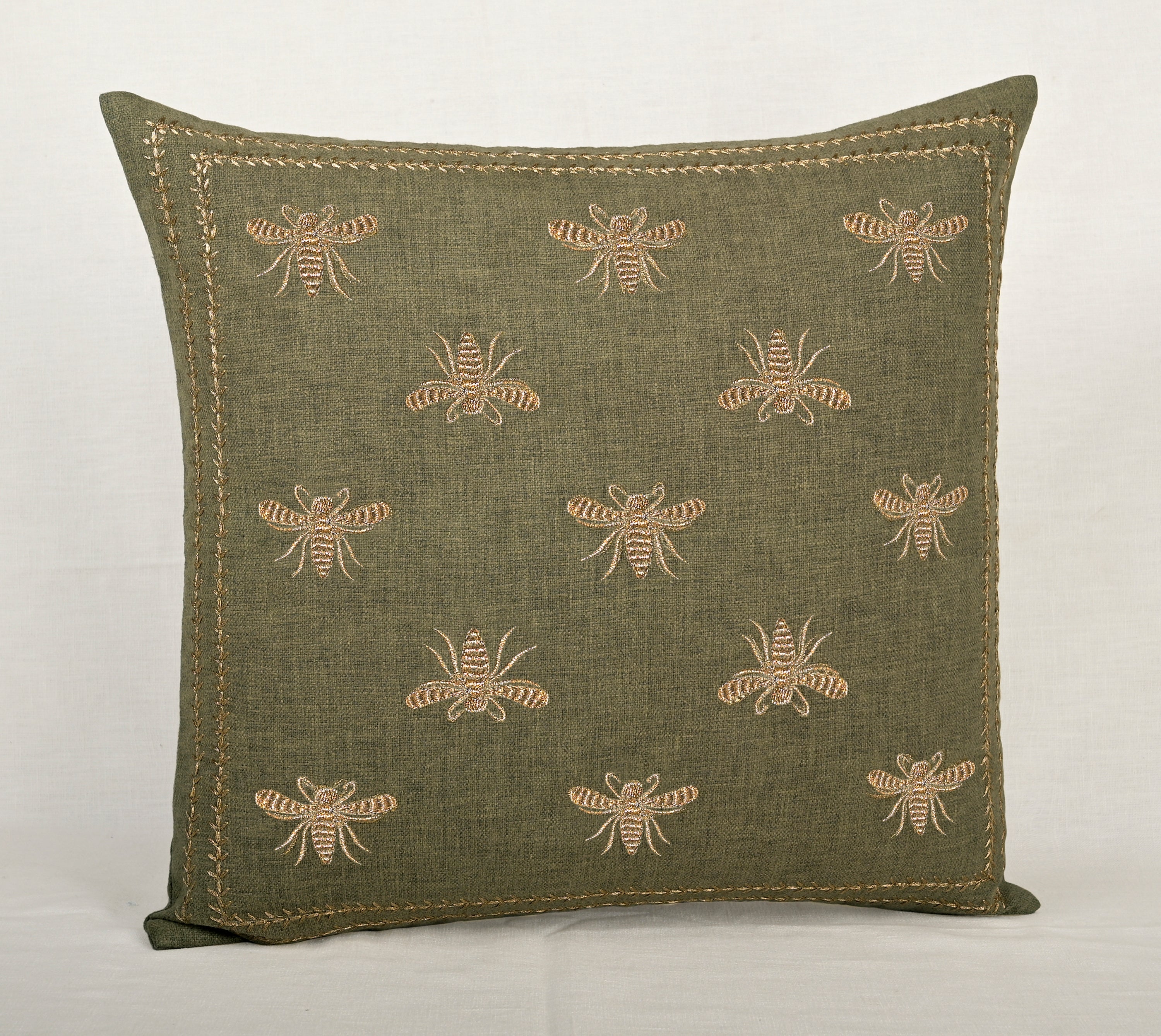 ROSA Sap Green Cotton Cushion cover
