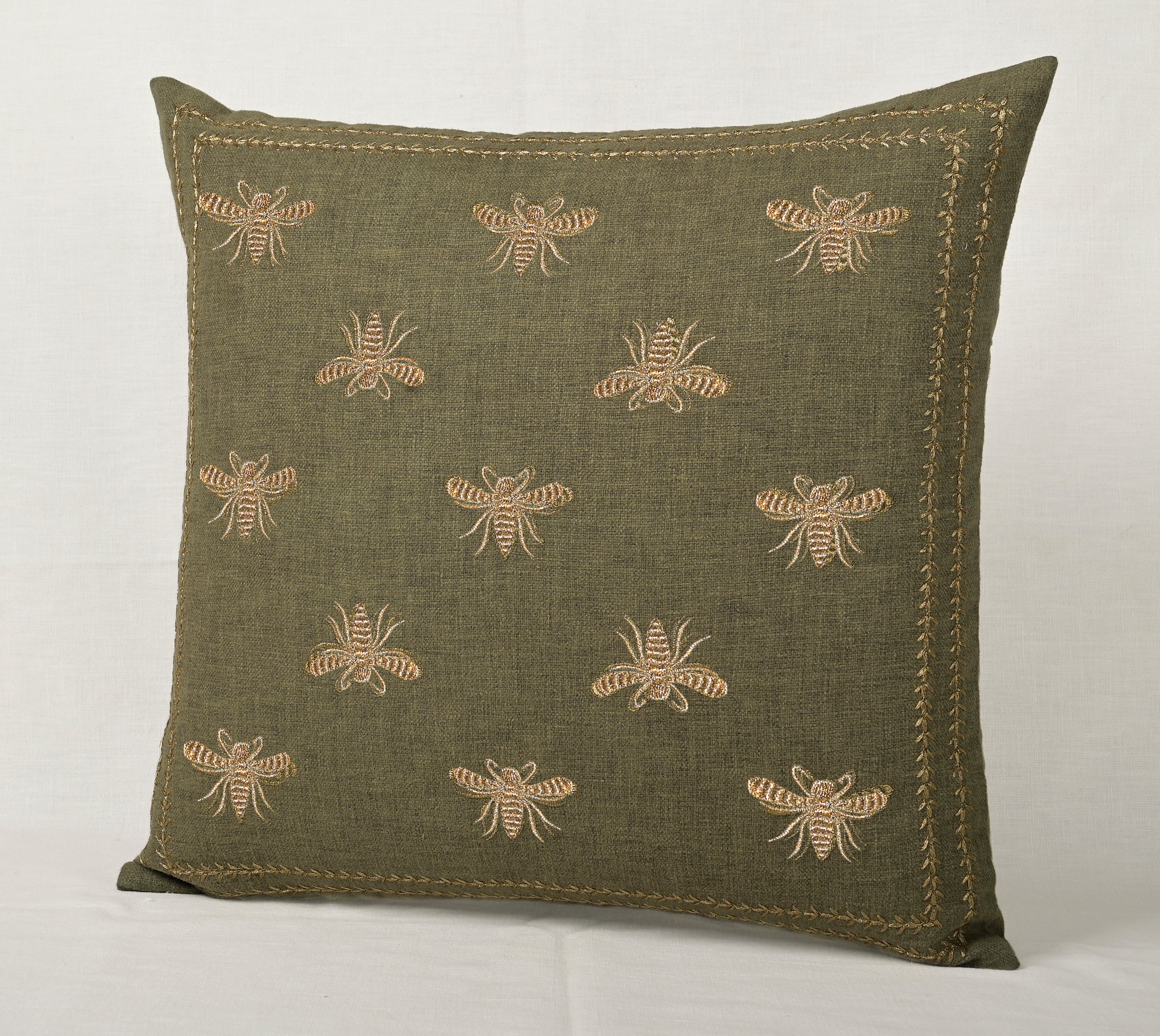 ROSA Sap Green Cotton Cushion cover