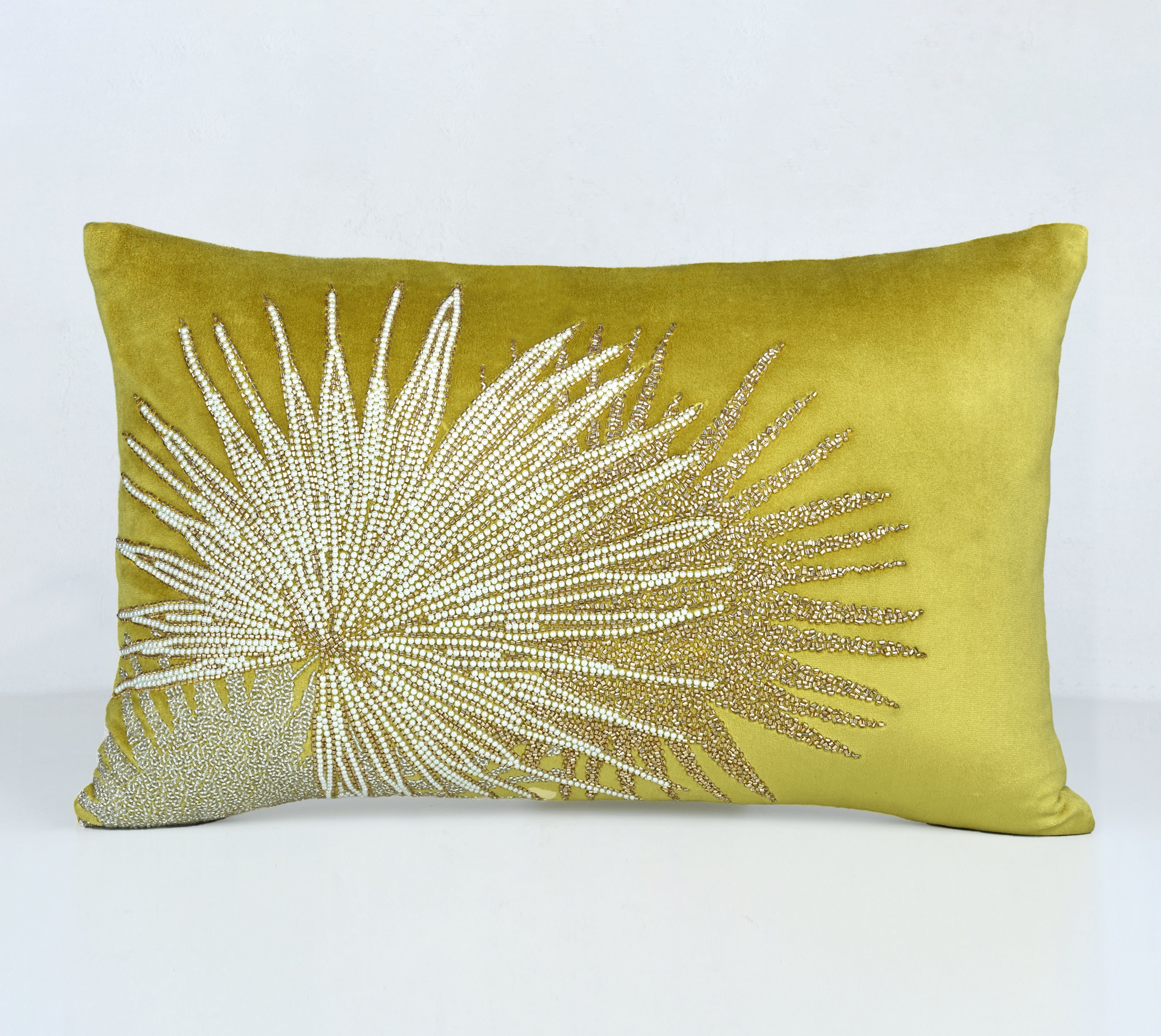CORDELIA Lime Green Velvet Cushion Cover