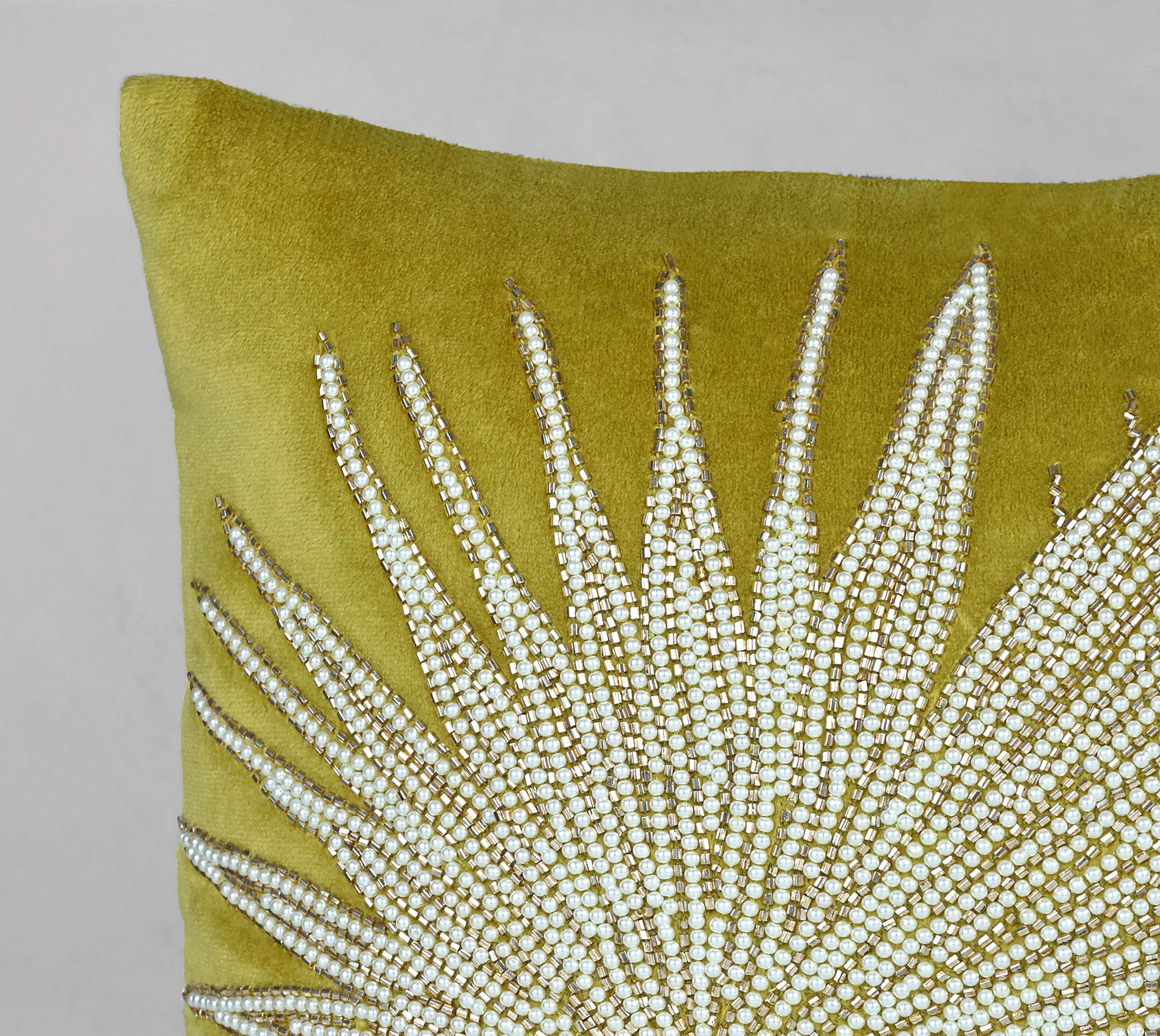 CORDELIA Lime Green Velvet Cushion Cover
