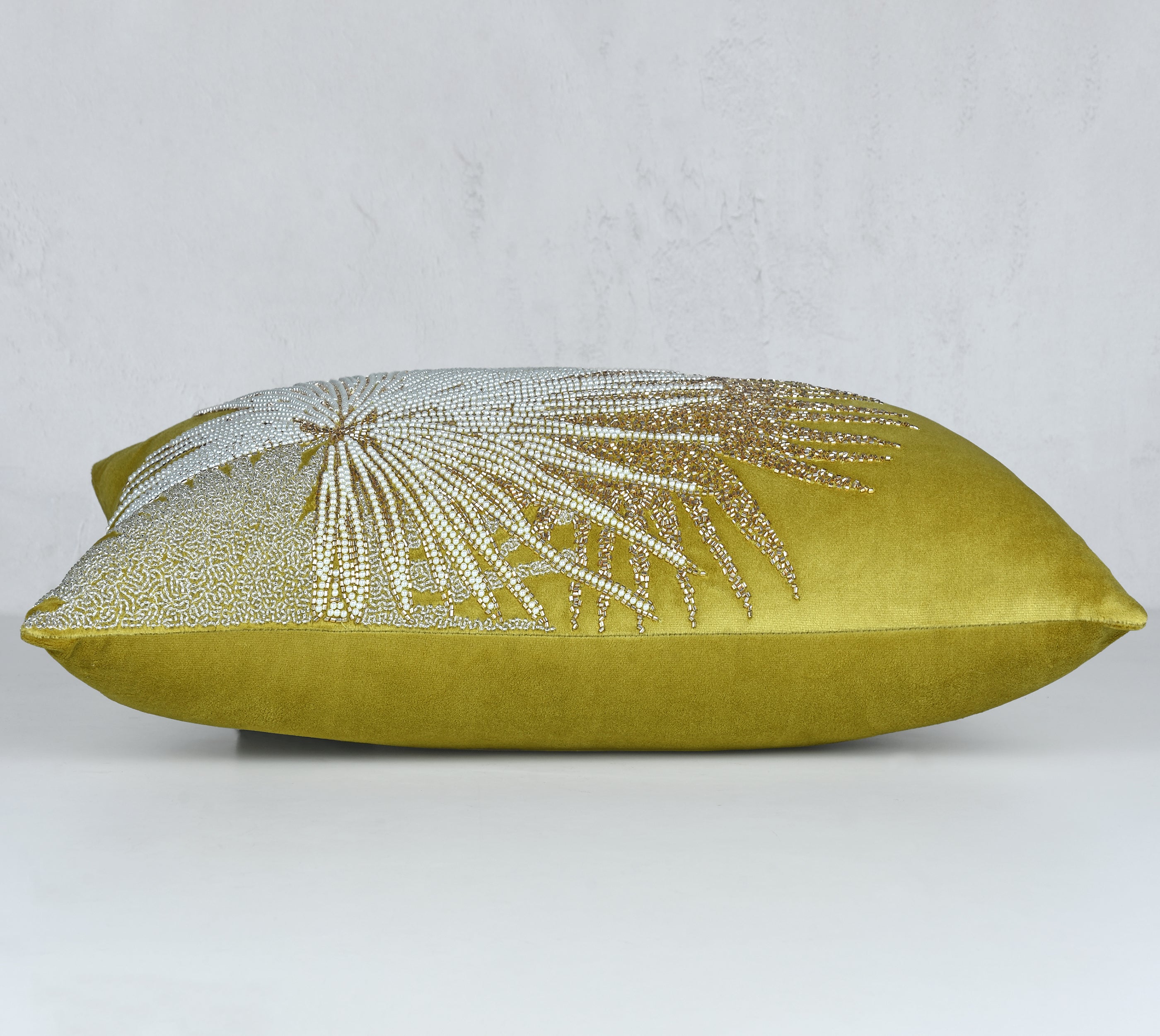 CORDELIA Lime Green Velvet Cushion Cover