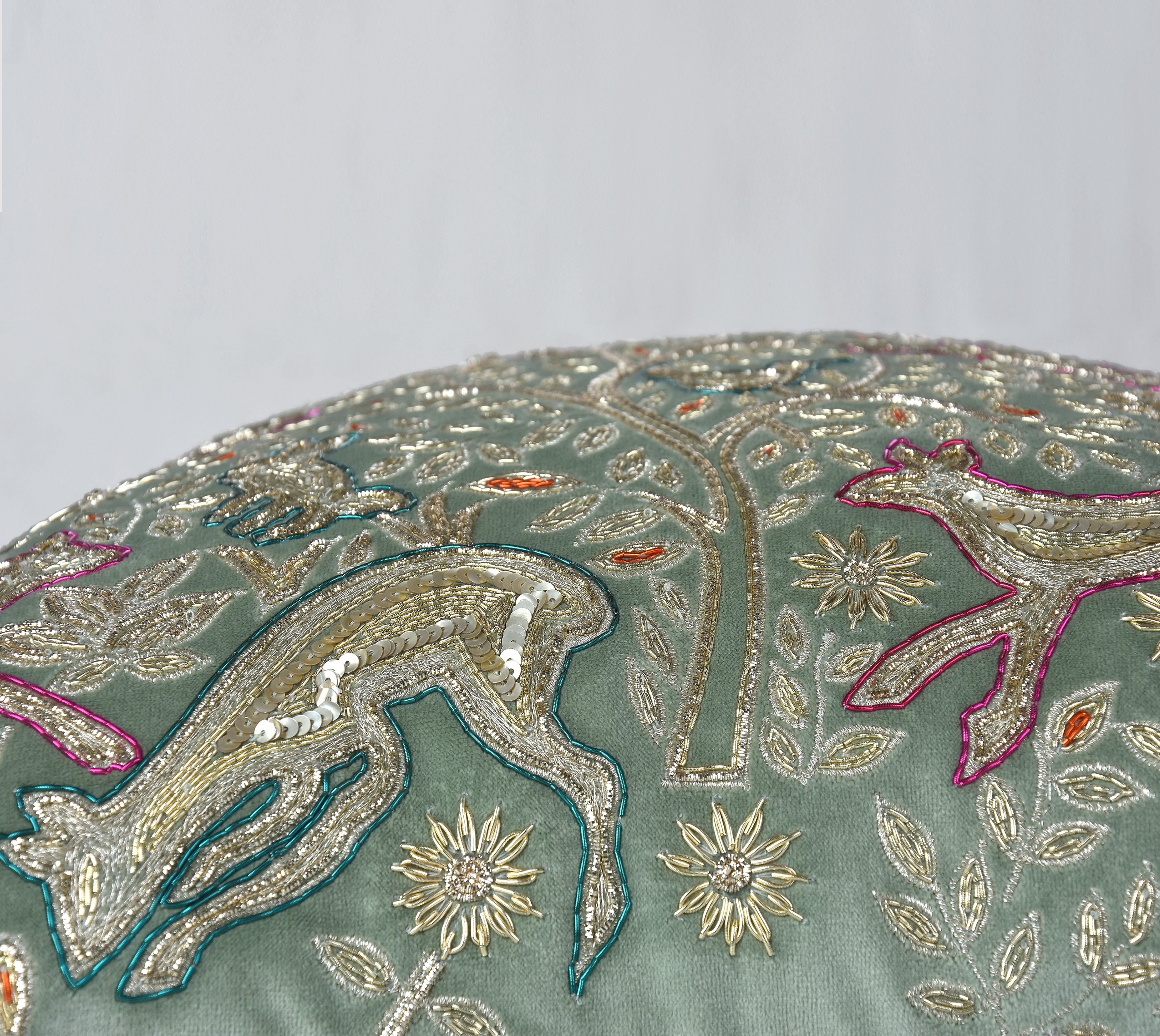 HERITAGE Sage Green Velvet Cushion Cover