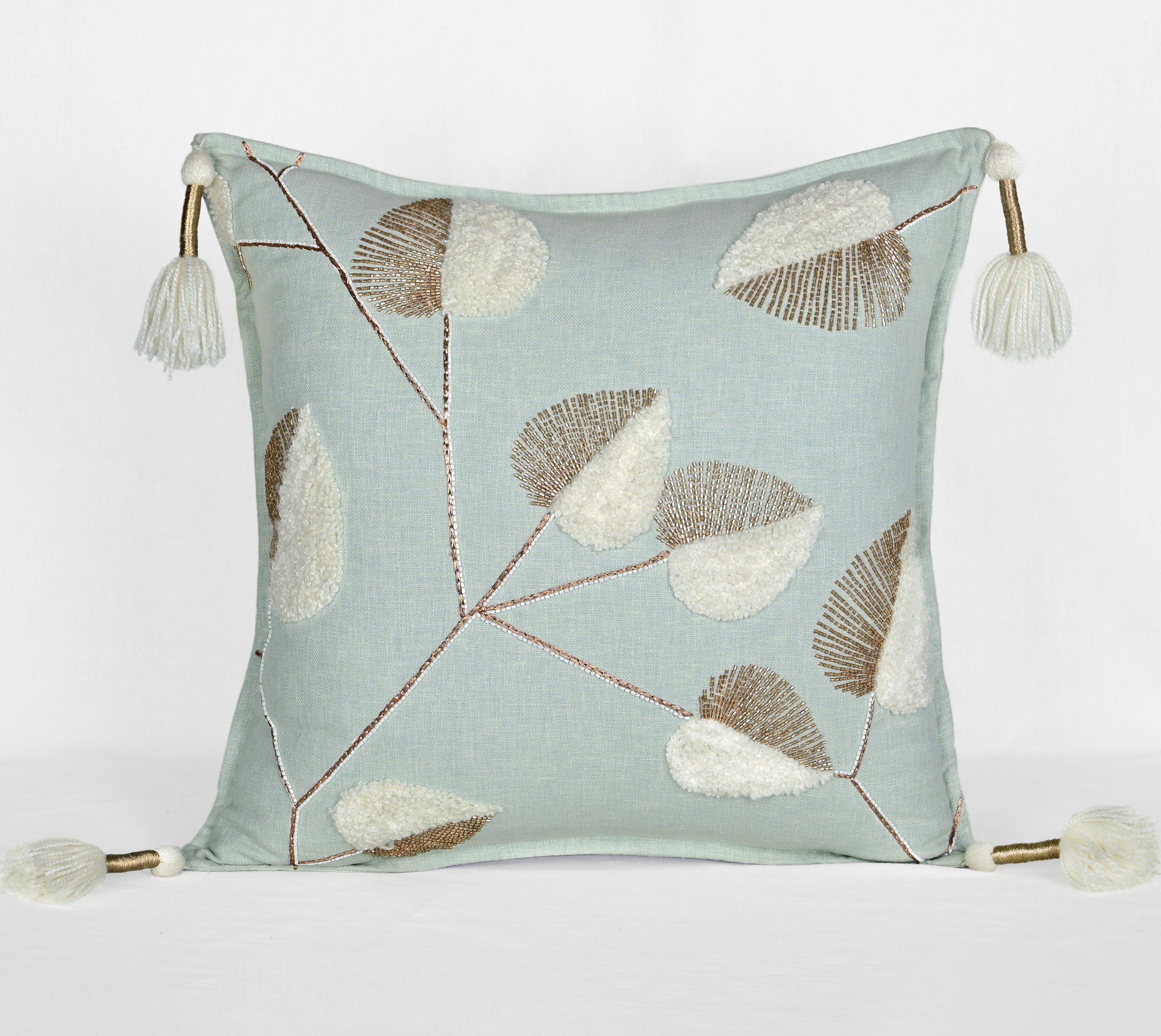 ISABELLA Mint Cotton Cushion Cover