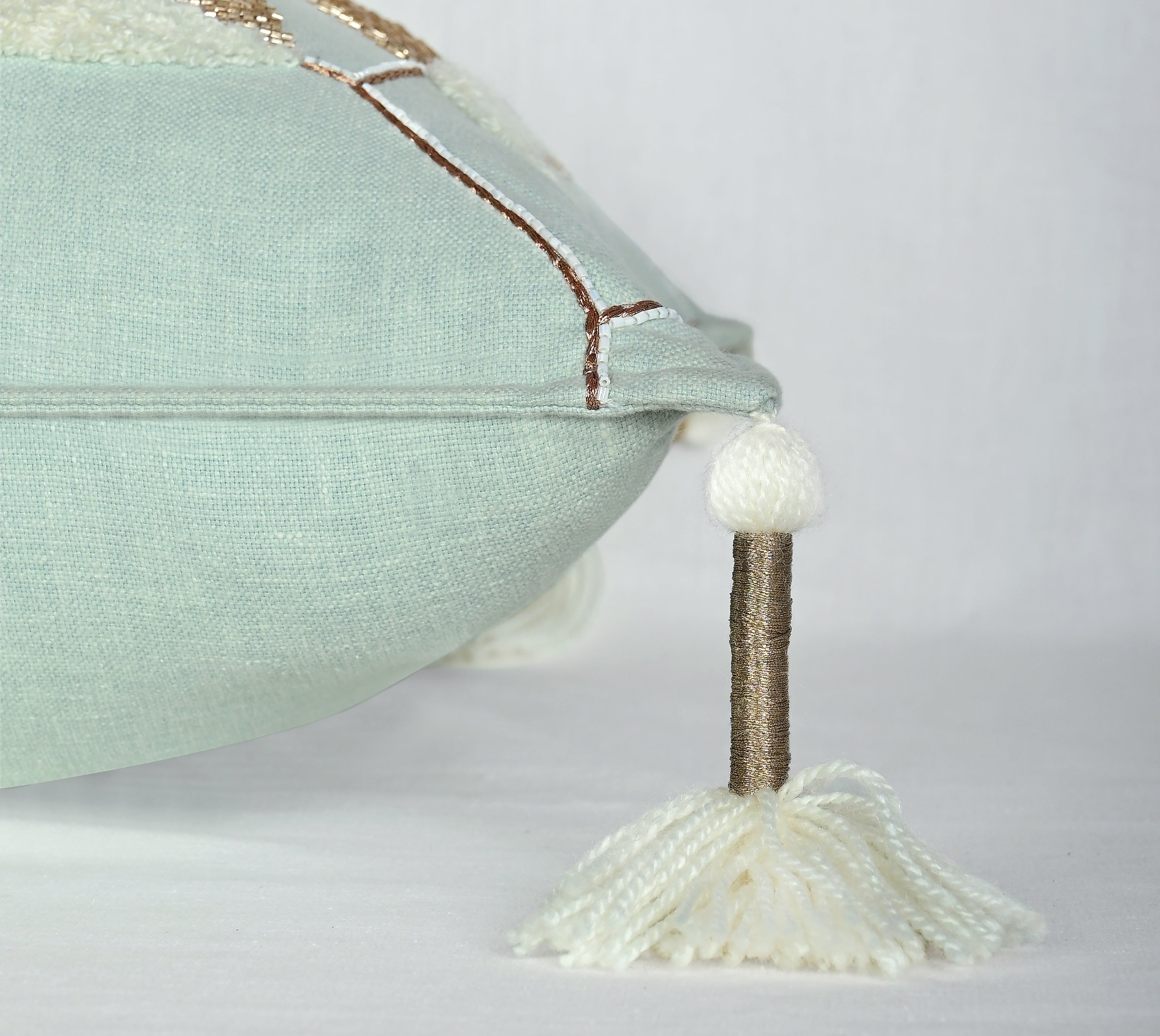 ISABELLA Mint Cotton Cushion Cover