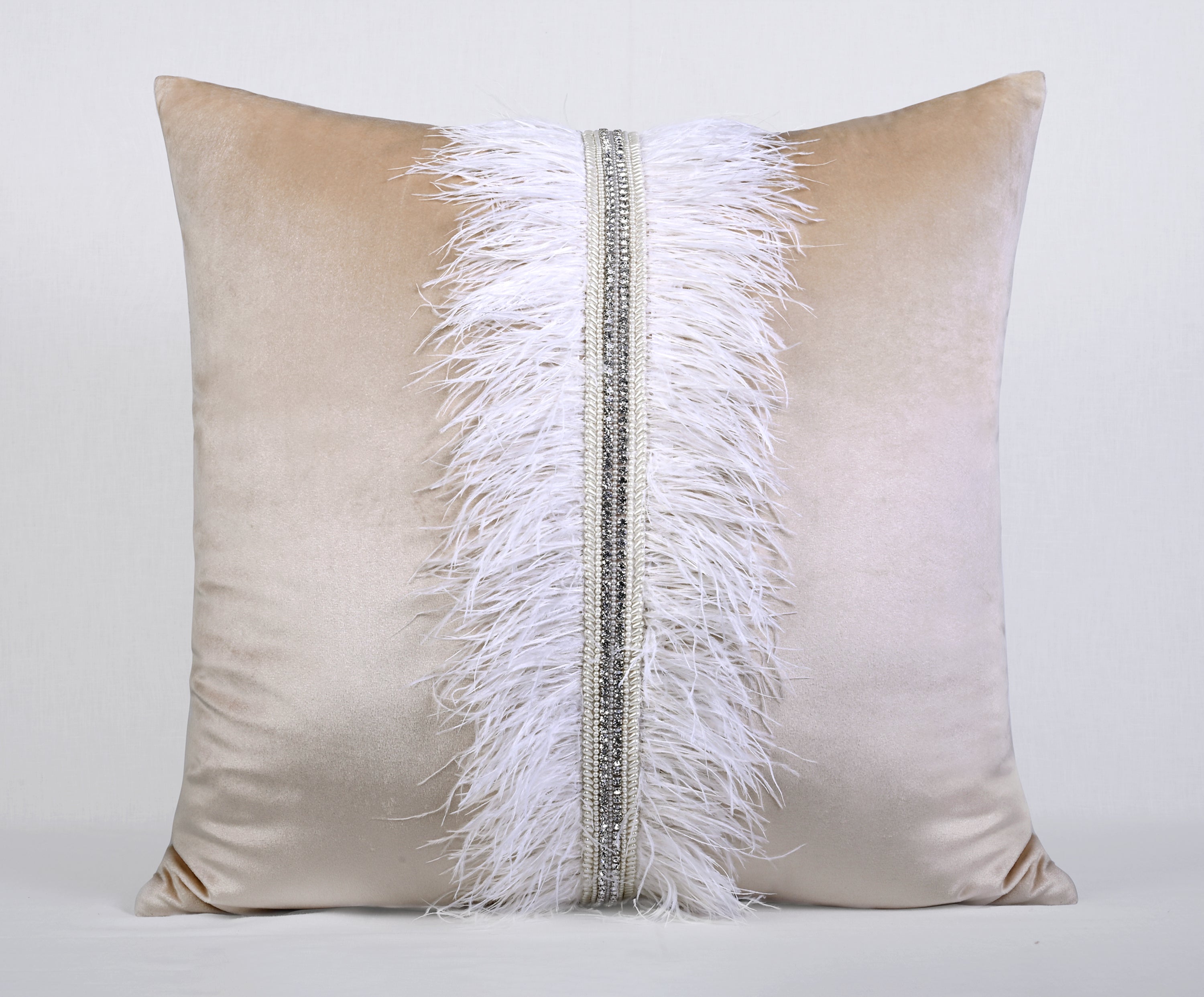 XENIA Light Gold Velvet Cushion Cover