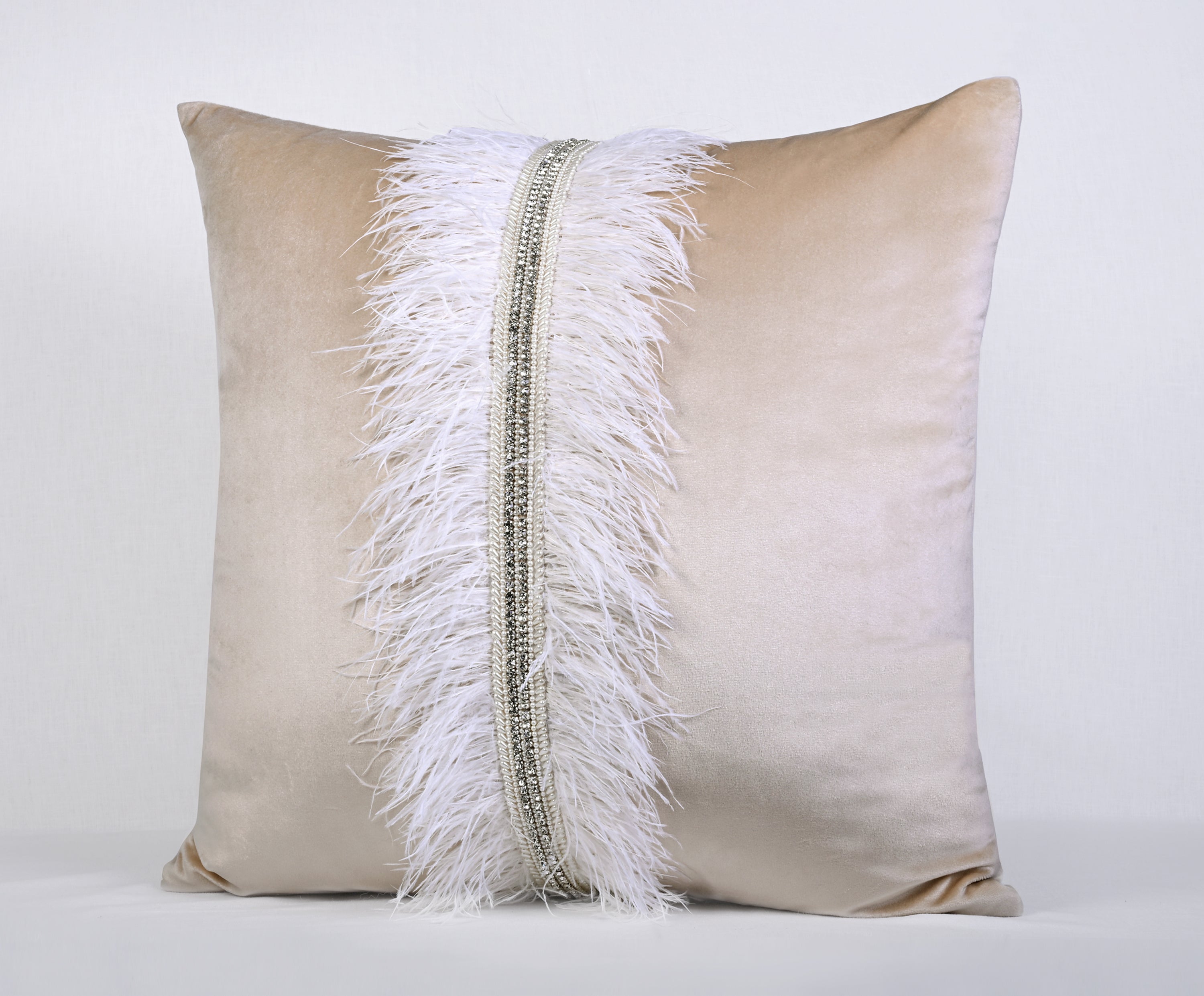 XENIA Light Gold Velvet Cushion Cover
