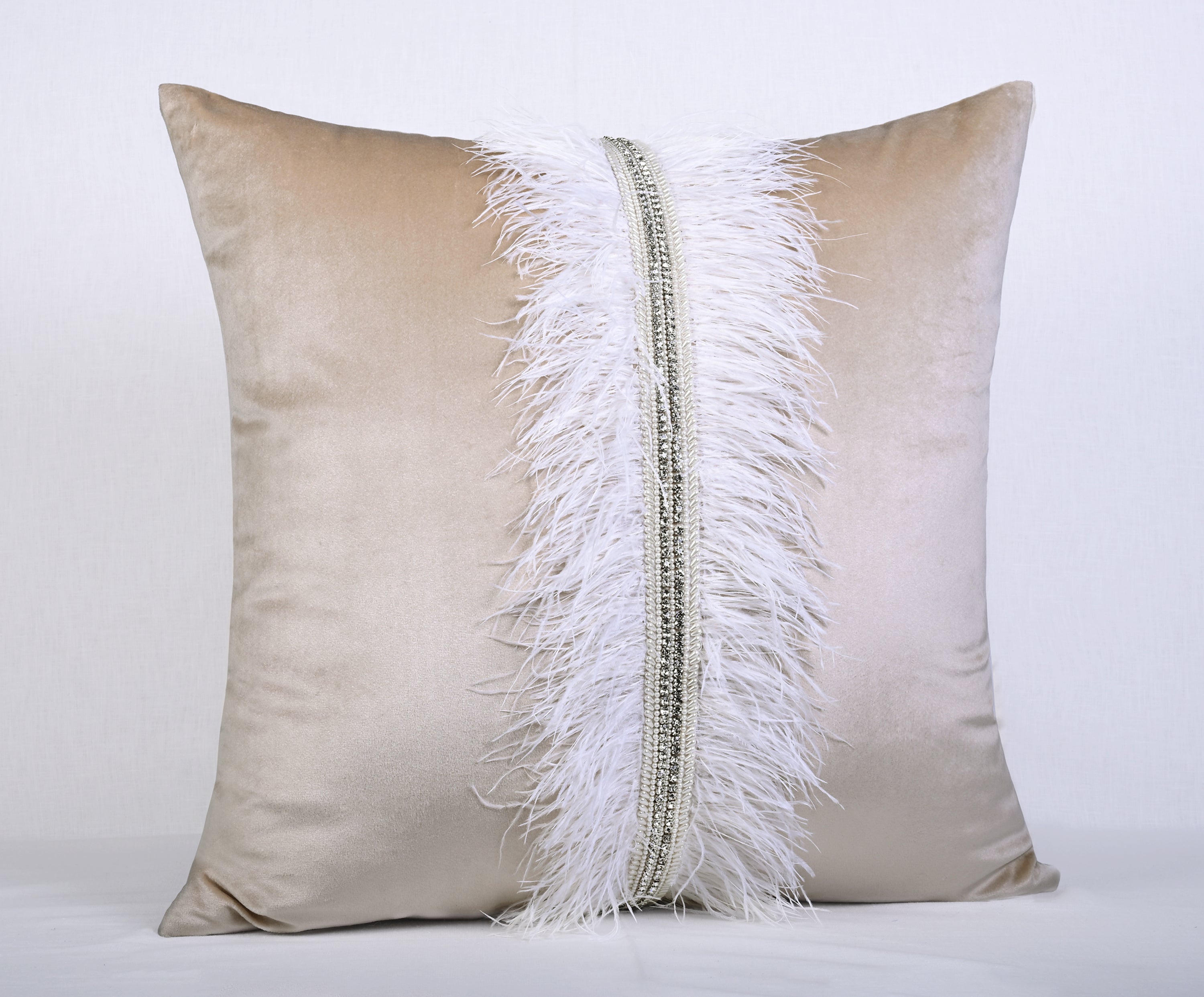 XENIA Light Gold Velvet Cushion Cover