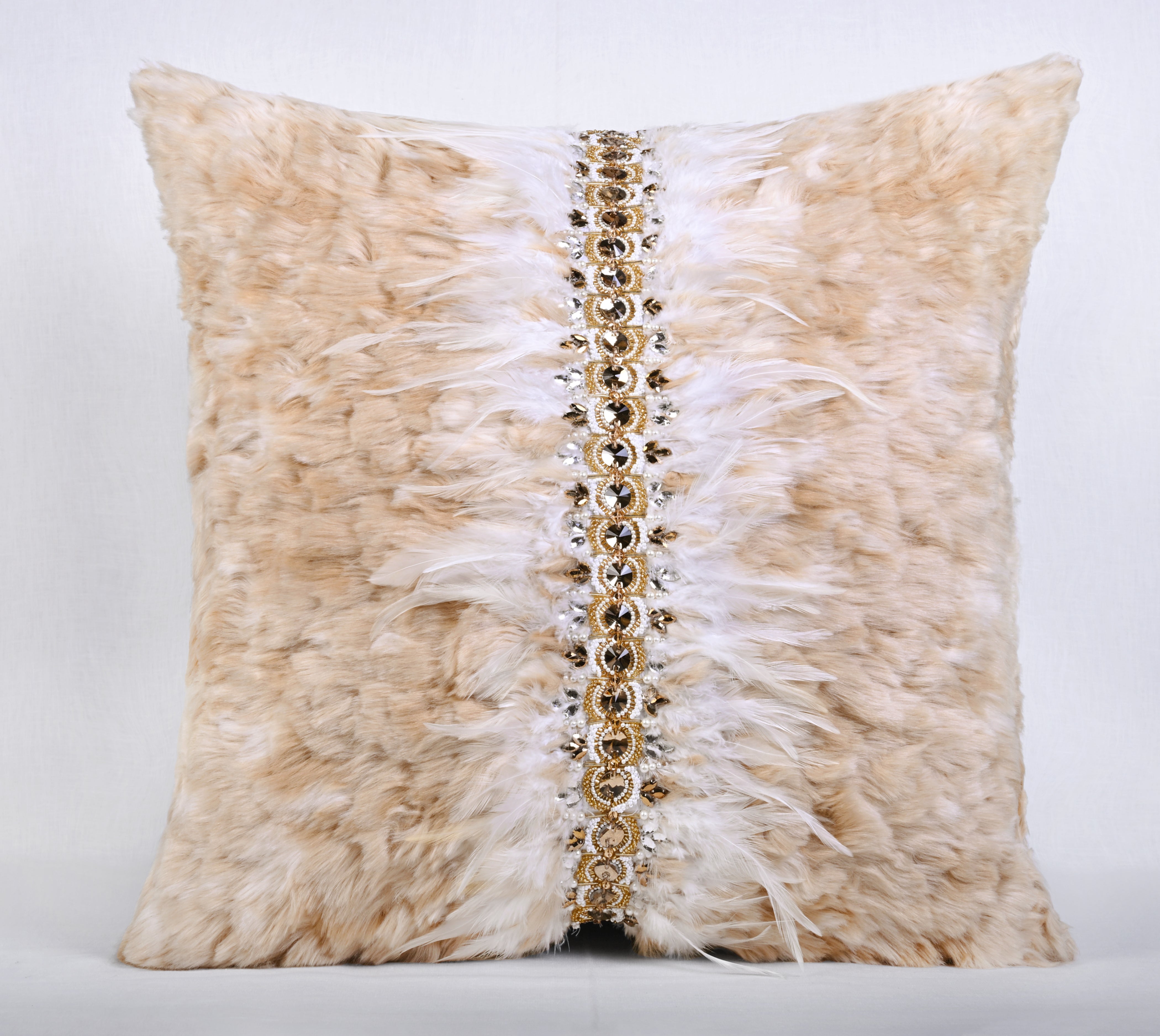 PERENNIAL Beige Fur Cushion Cover