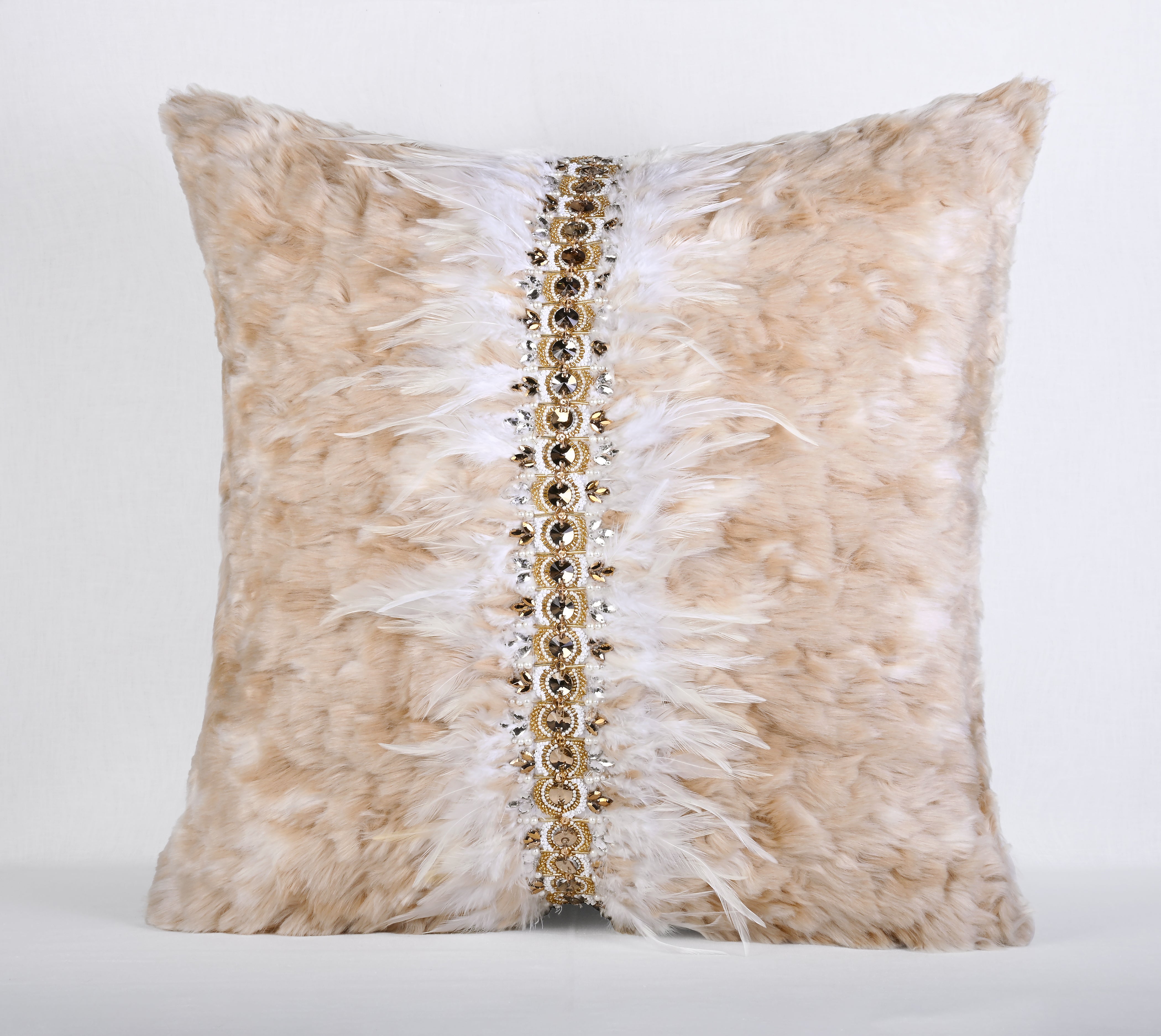 PERENNIAL Beige Fur Cushion Cover
