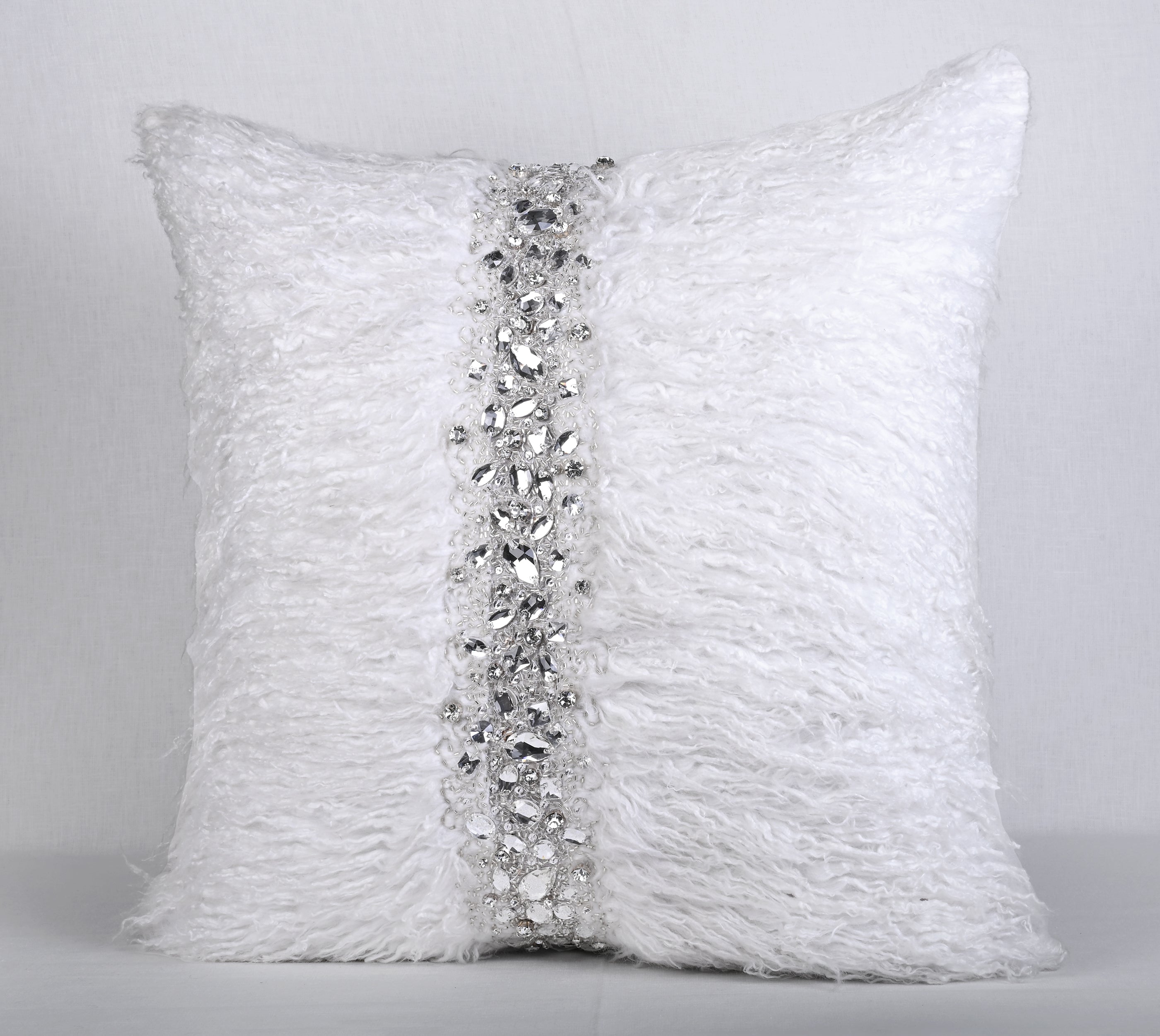 PERENNIAL White Fur Cushion Cover
