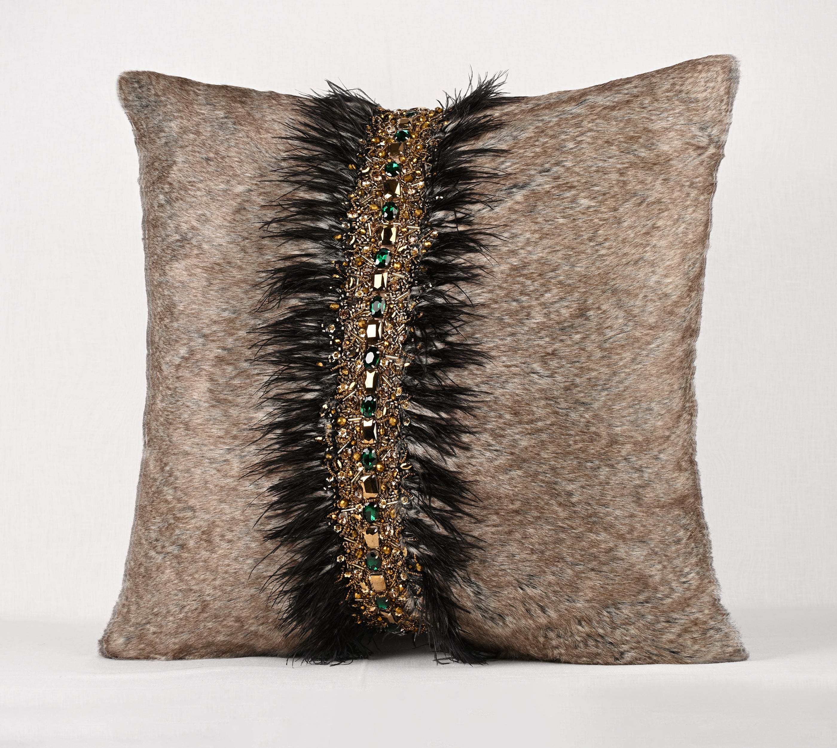 PERENNIAL Brown Fur Cushion Cover