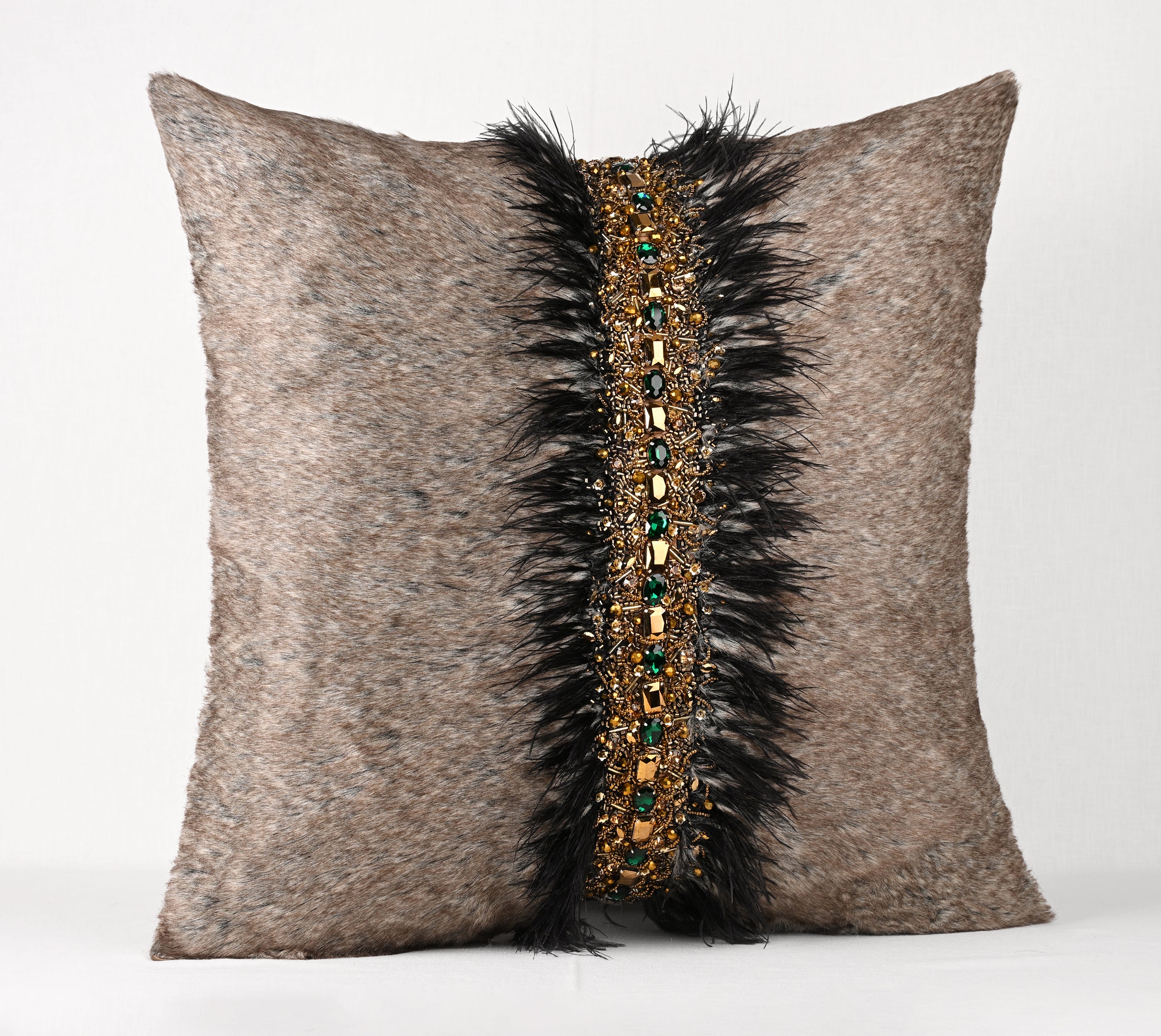 PERENNIAL Brown Fur Cushion Cover