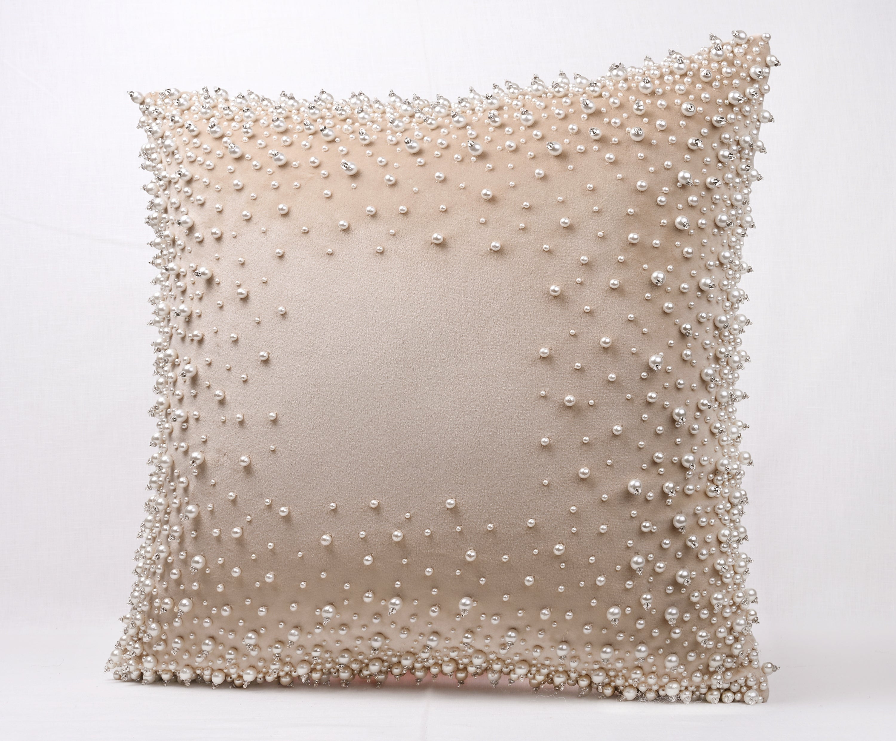 SOFIA Beige Velvet Cushion Cover