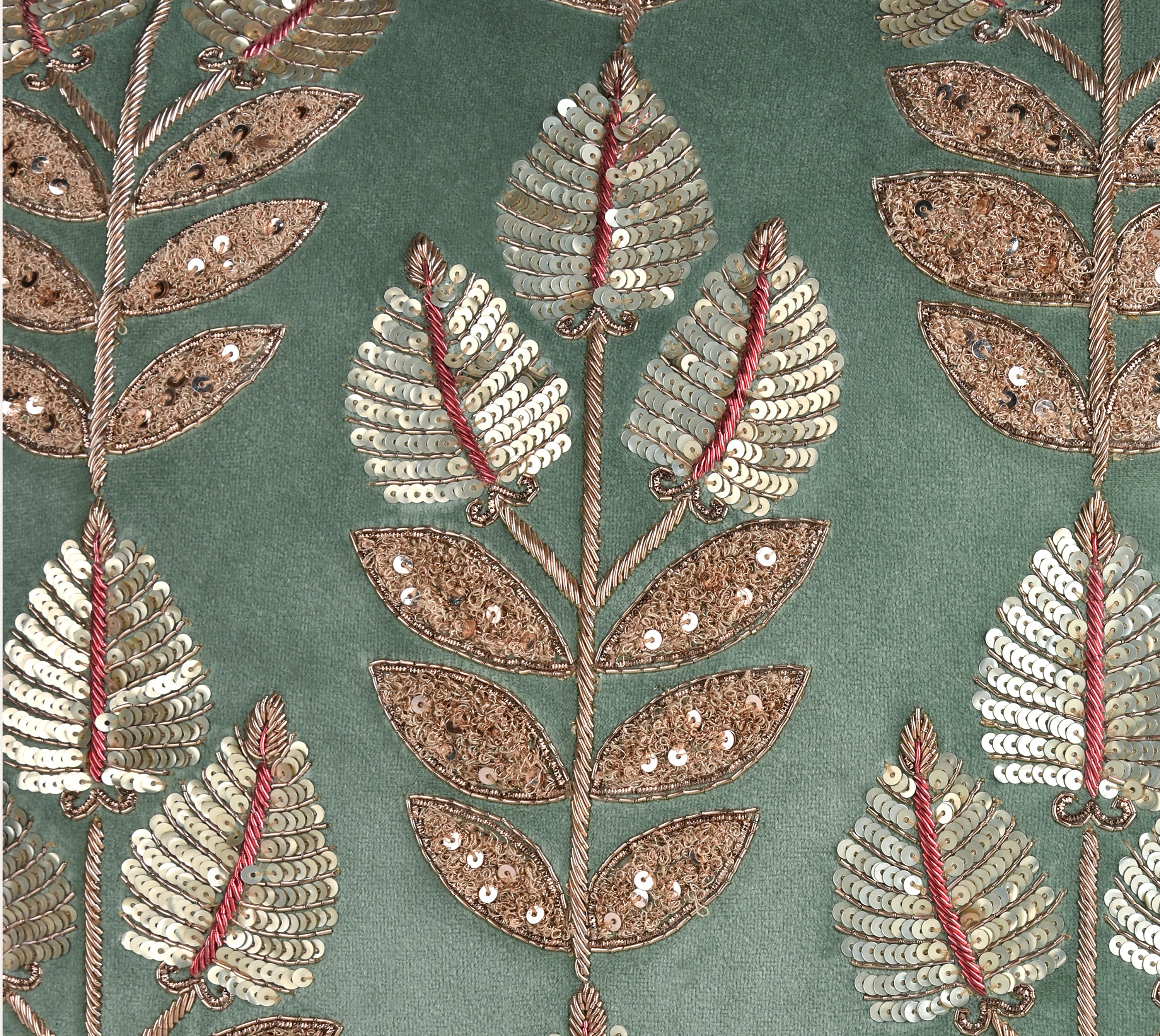 HERITAGE Sage Green Velvet Cushion Cover