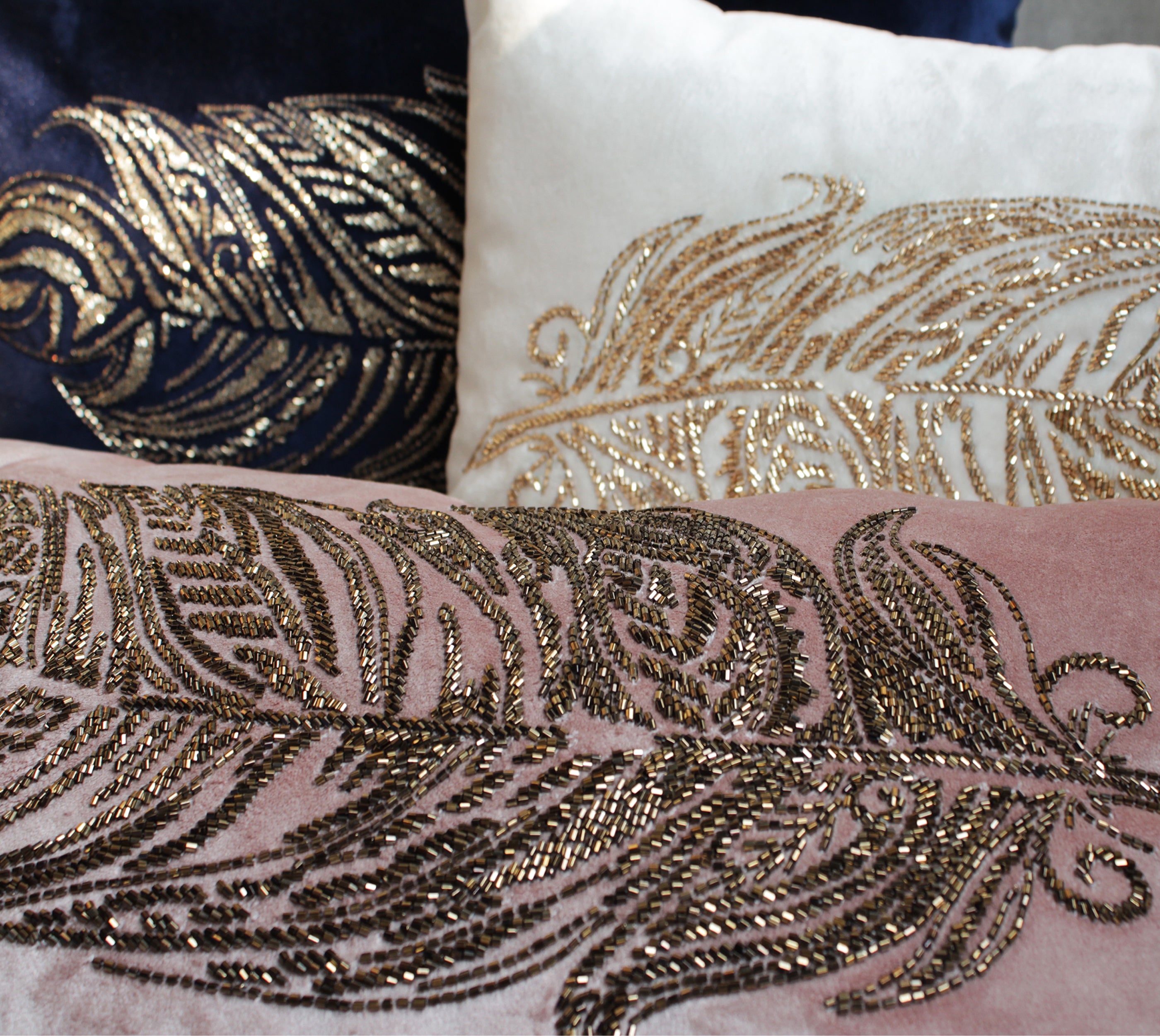 ORION Navy Blue Velvet Cushion Cover