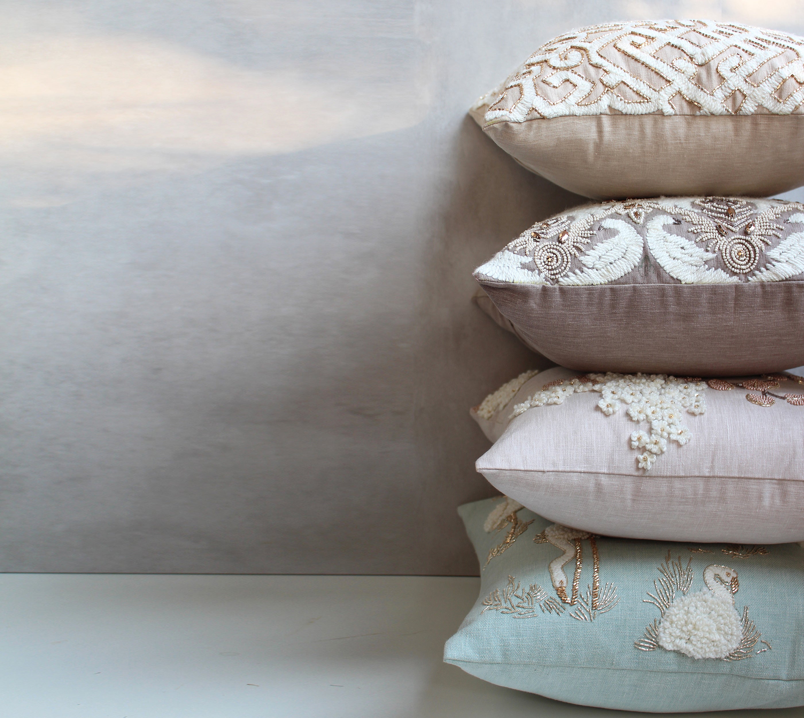 ISABELLA Light Beige Linen Cushion Cover