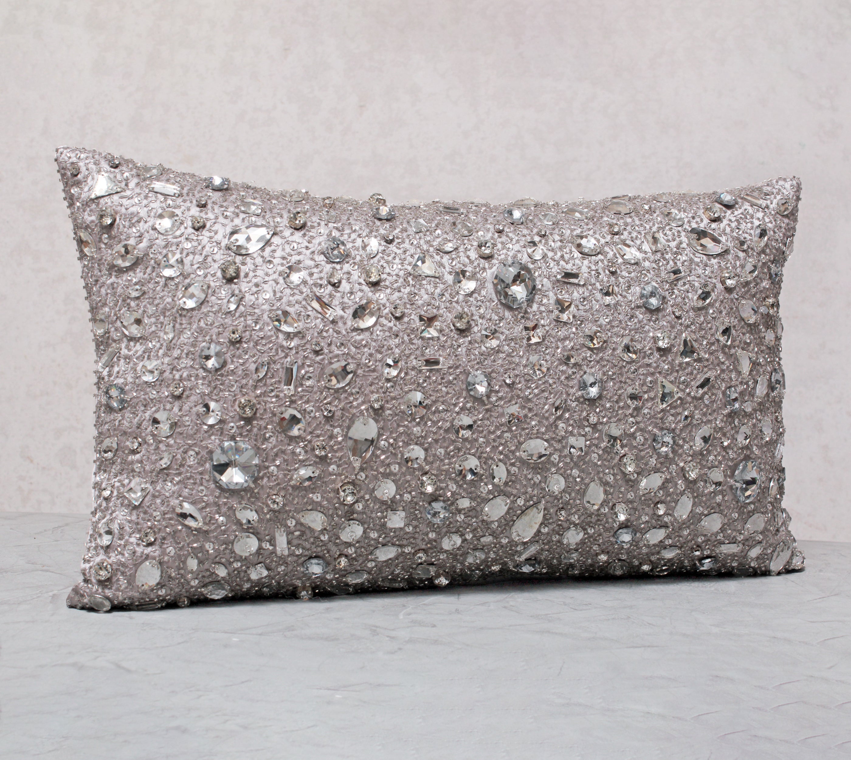 FORTUNE Grey Bling Cushion Cover