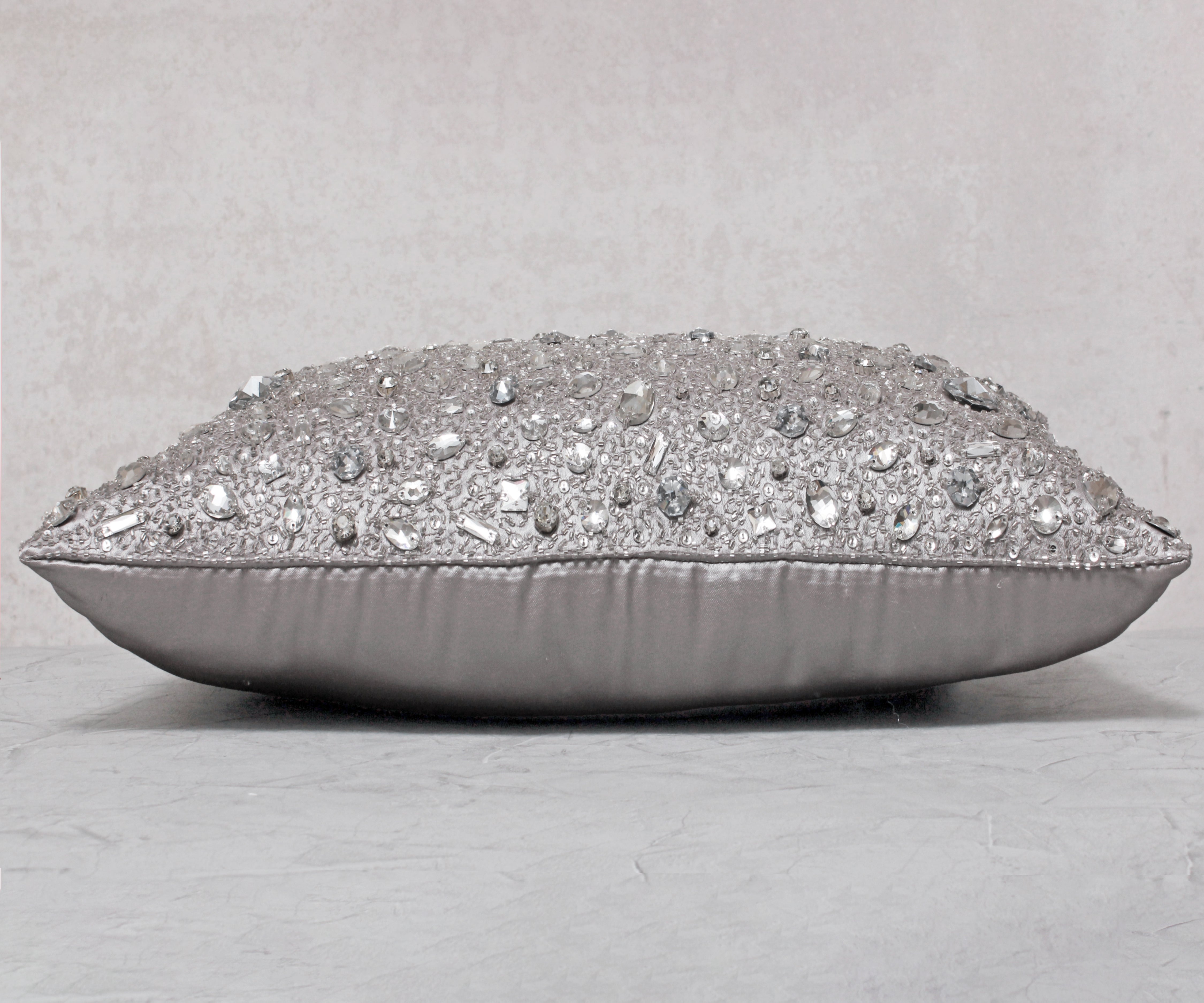 FORTUNE Grey Bling Cushion Cover