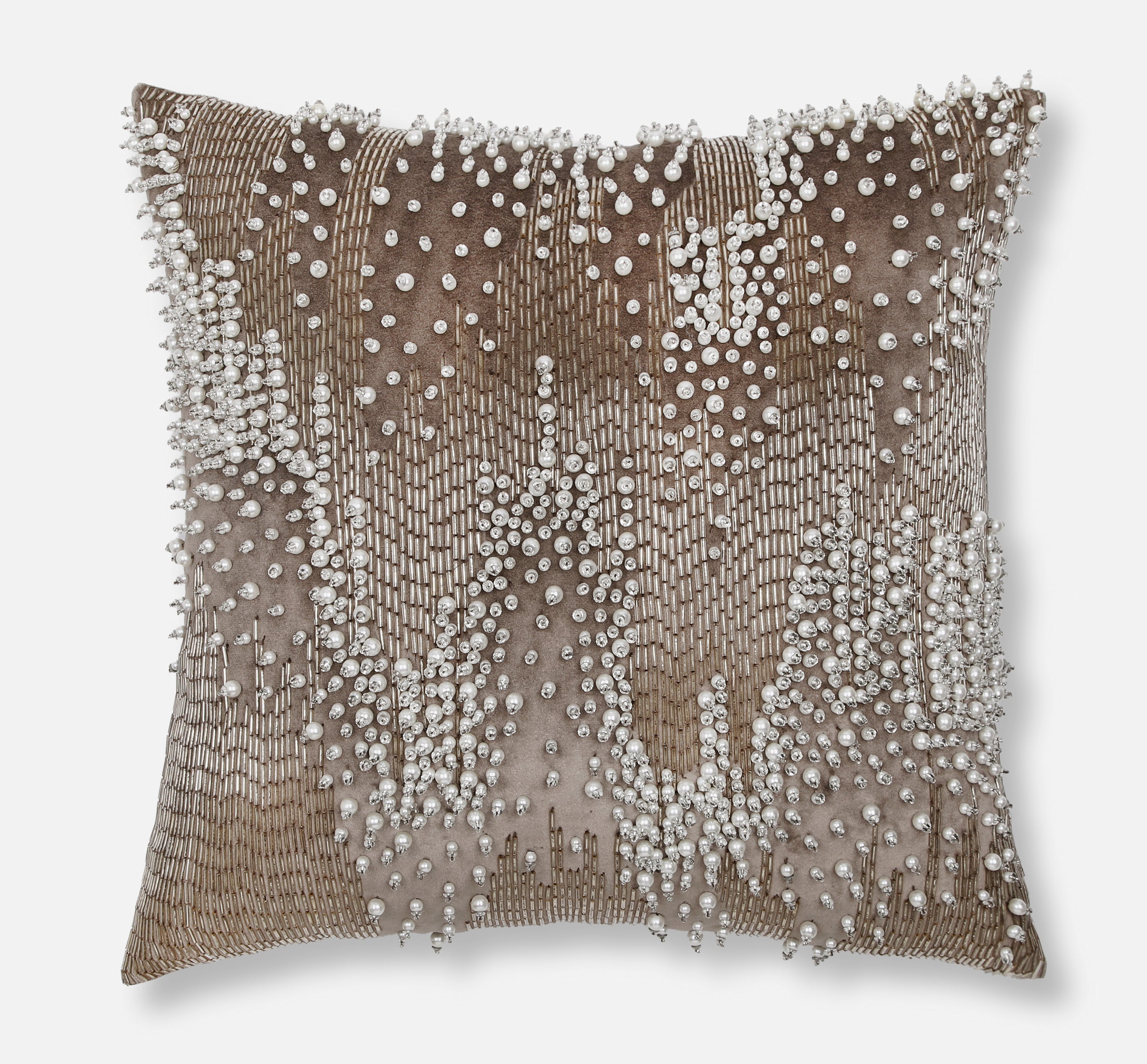 XENIA Taupe Velvet Cushion Cover