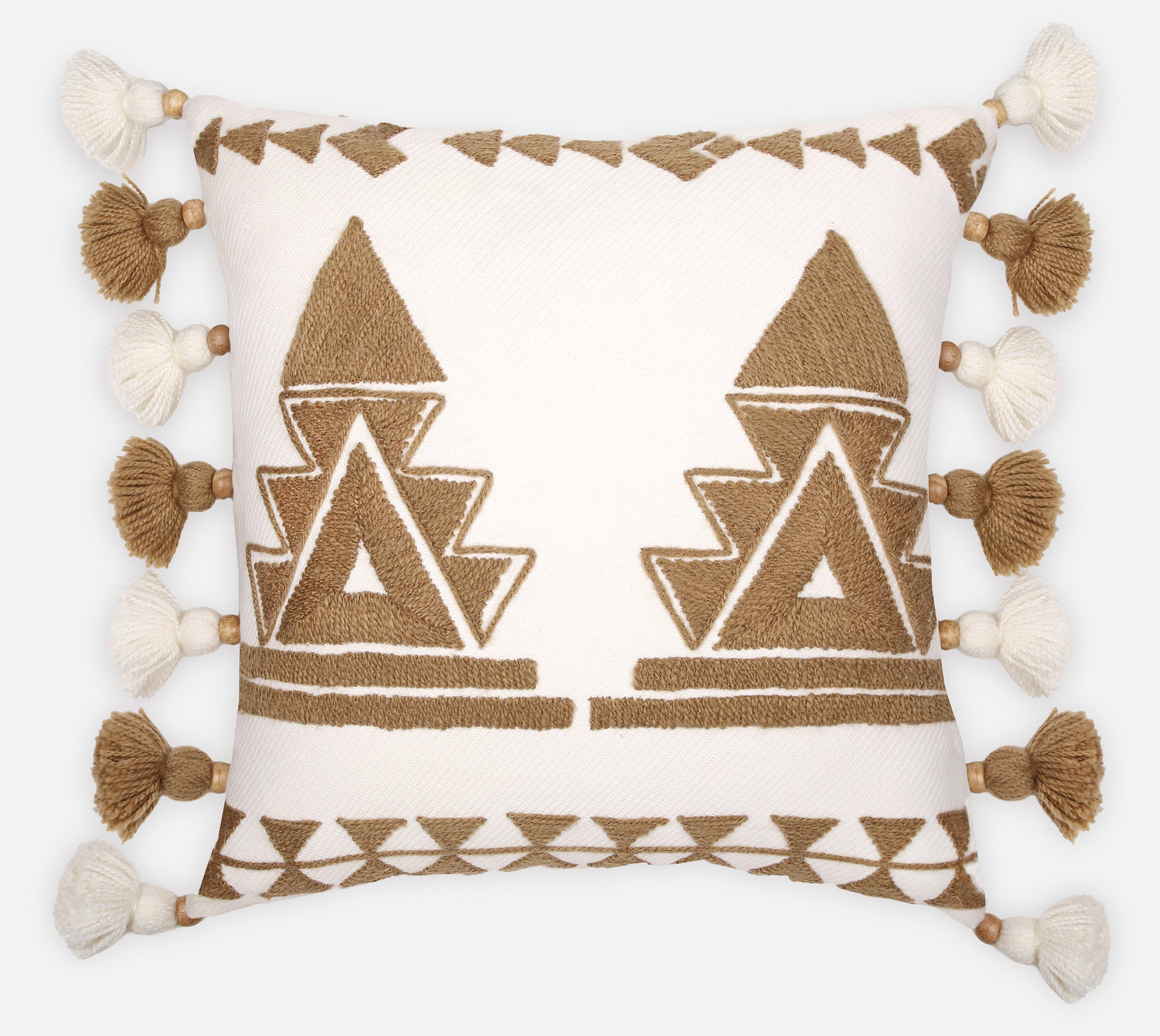 NAVAJO Off white Gold Cotton Cushion Cover