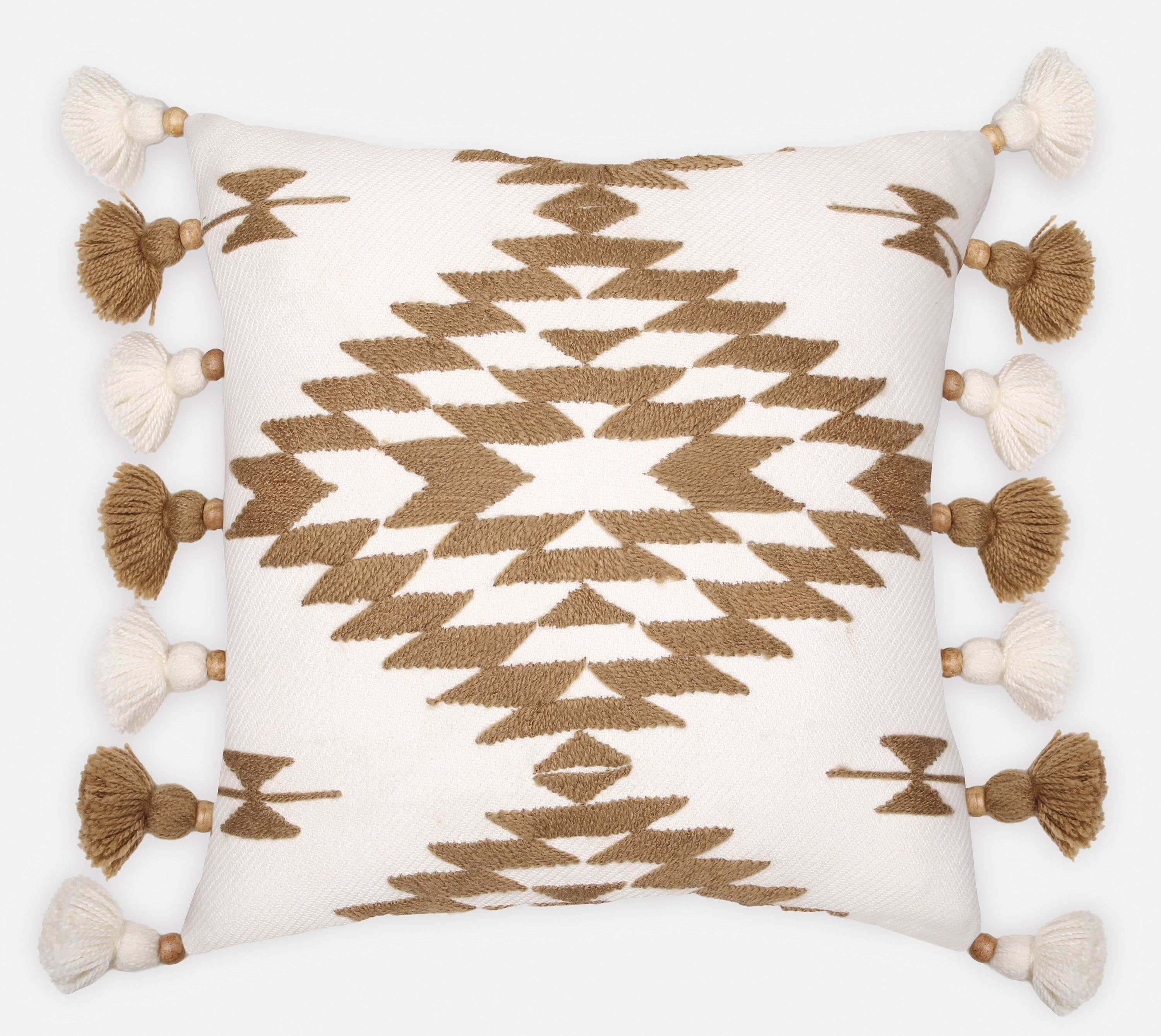 NAVAJO Off white Gold Cotton Cushion Cover