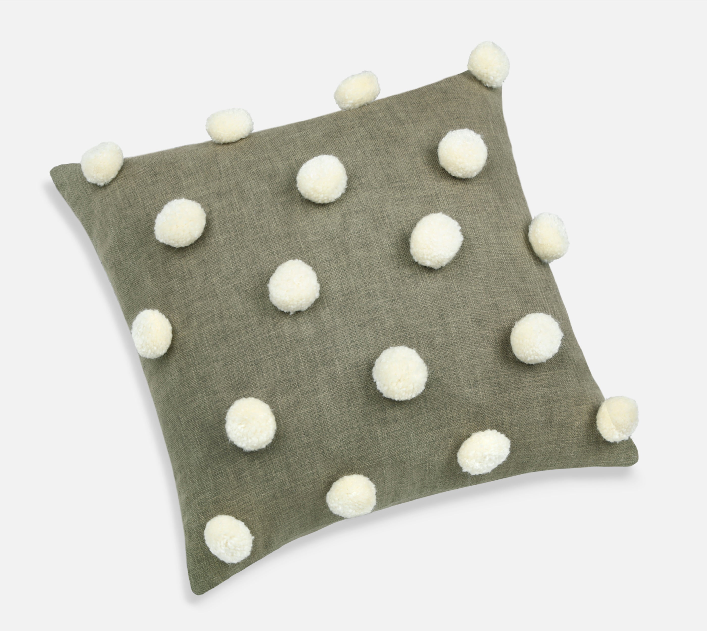 BAUBLE Sap Green Cotton Cushion Cover