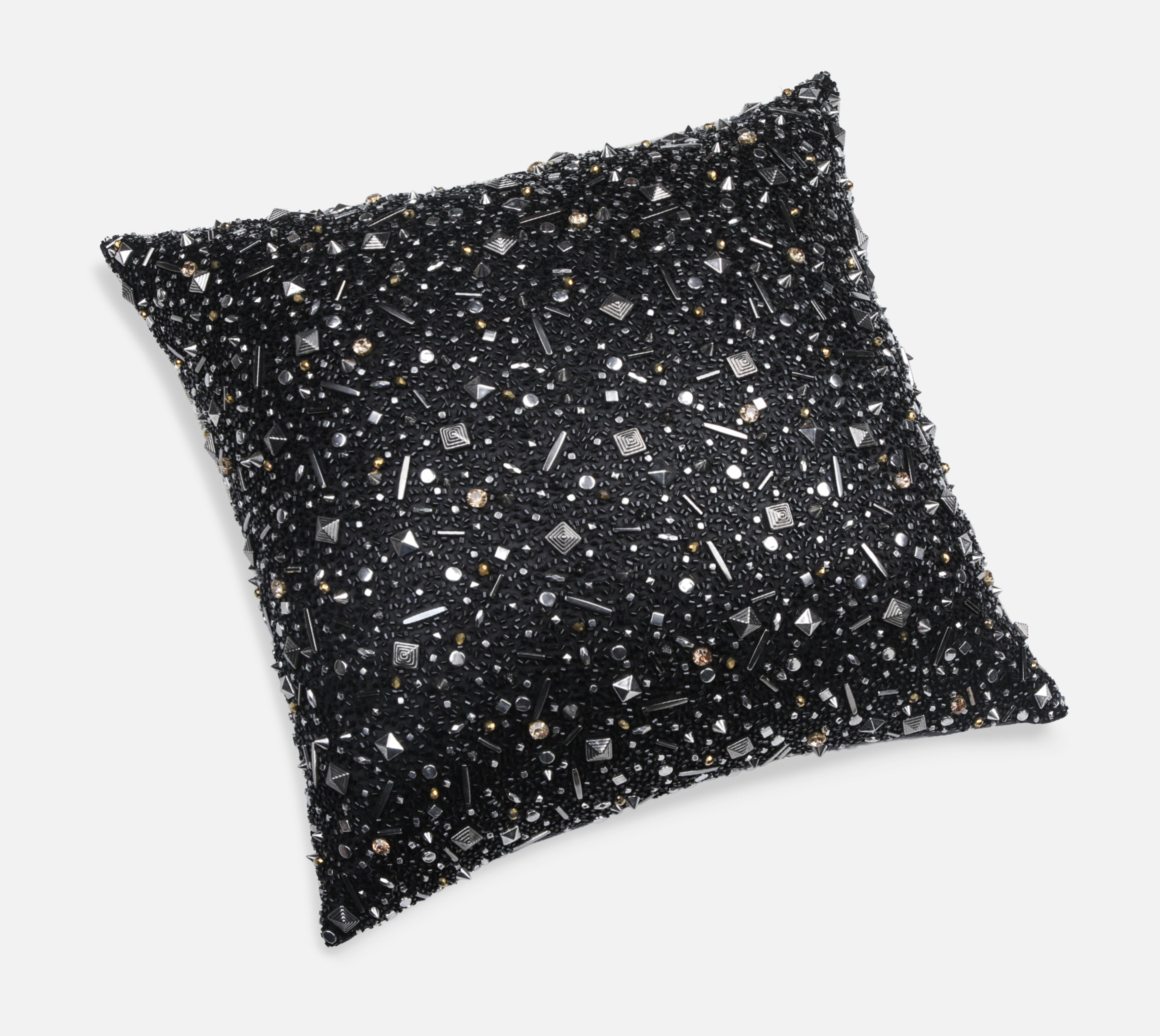 FORTUNE Black Bling Satin Cushion Cover