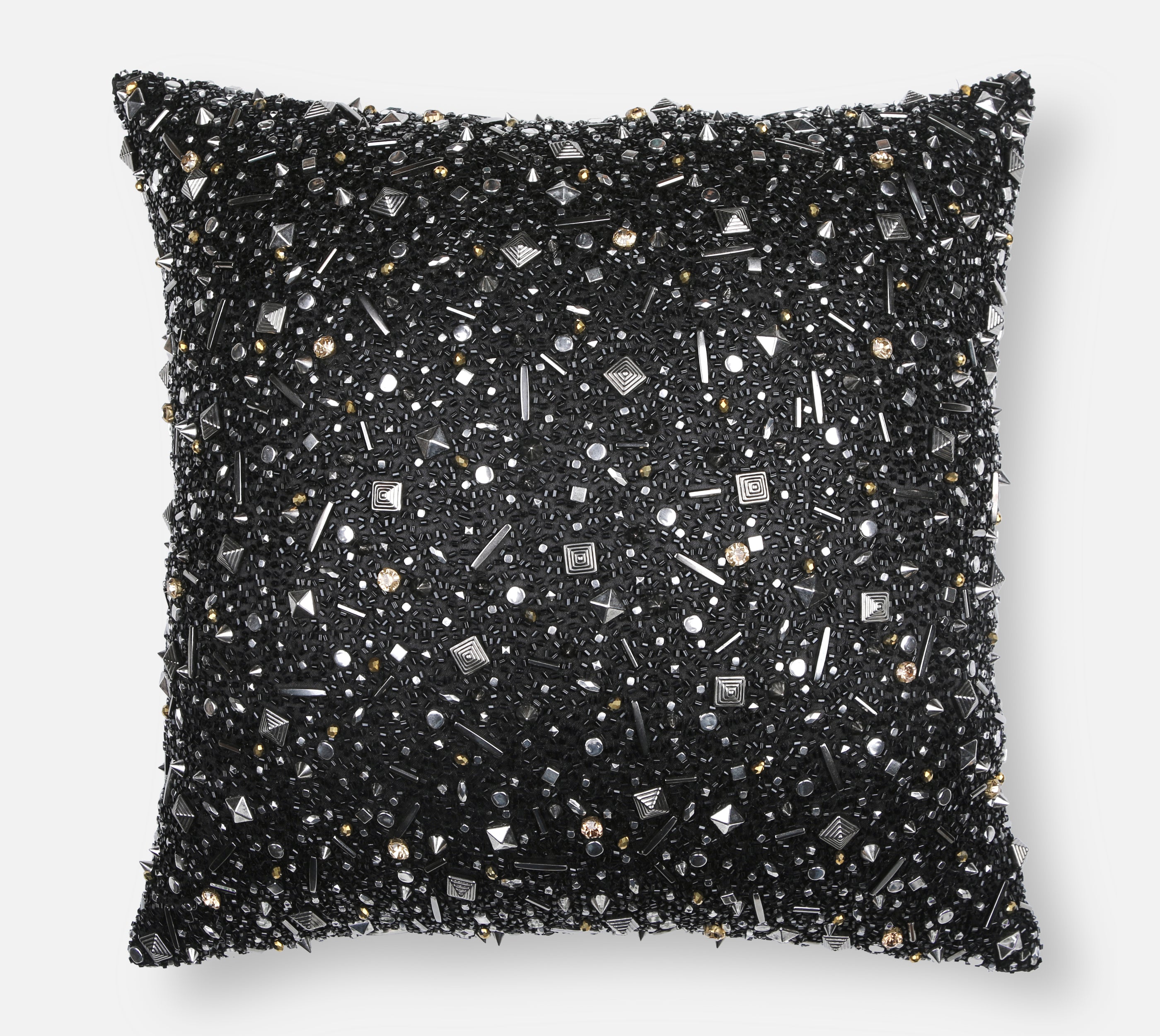 FORTUNE Black Bling Satin Cushion Cover