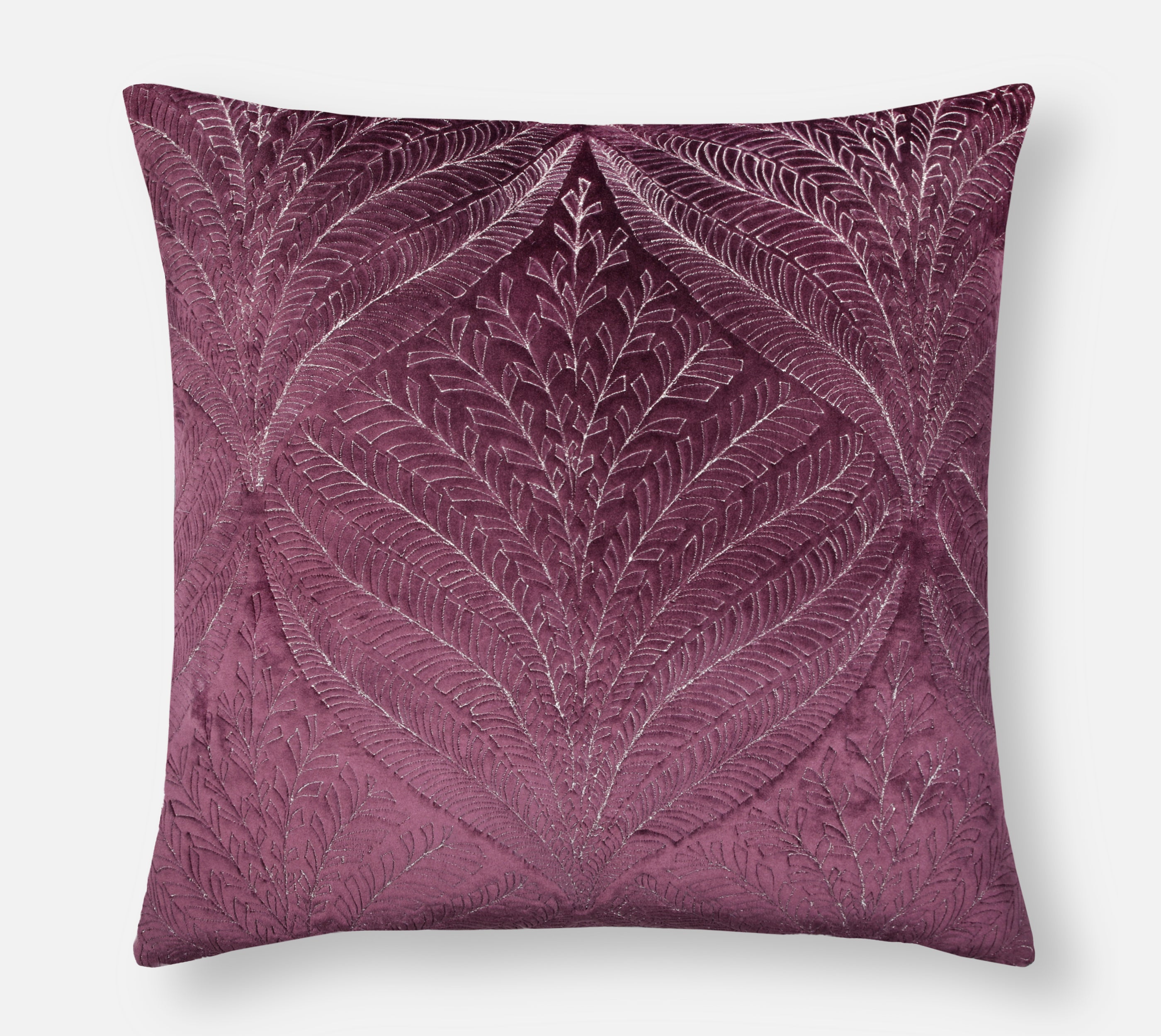 OPHELIA Purple Velvet Quilted Cushion Cover