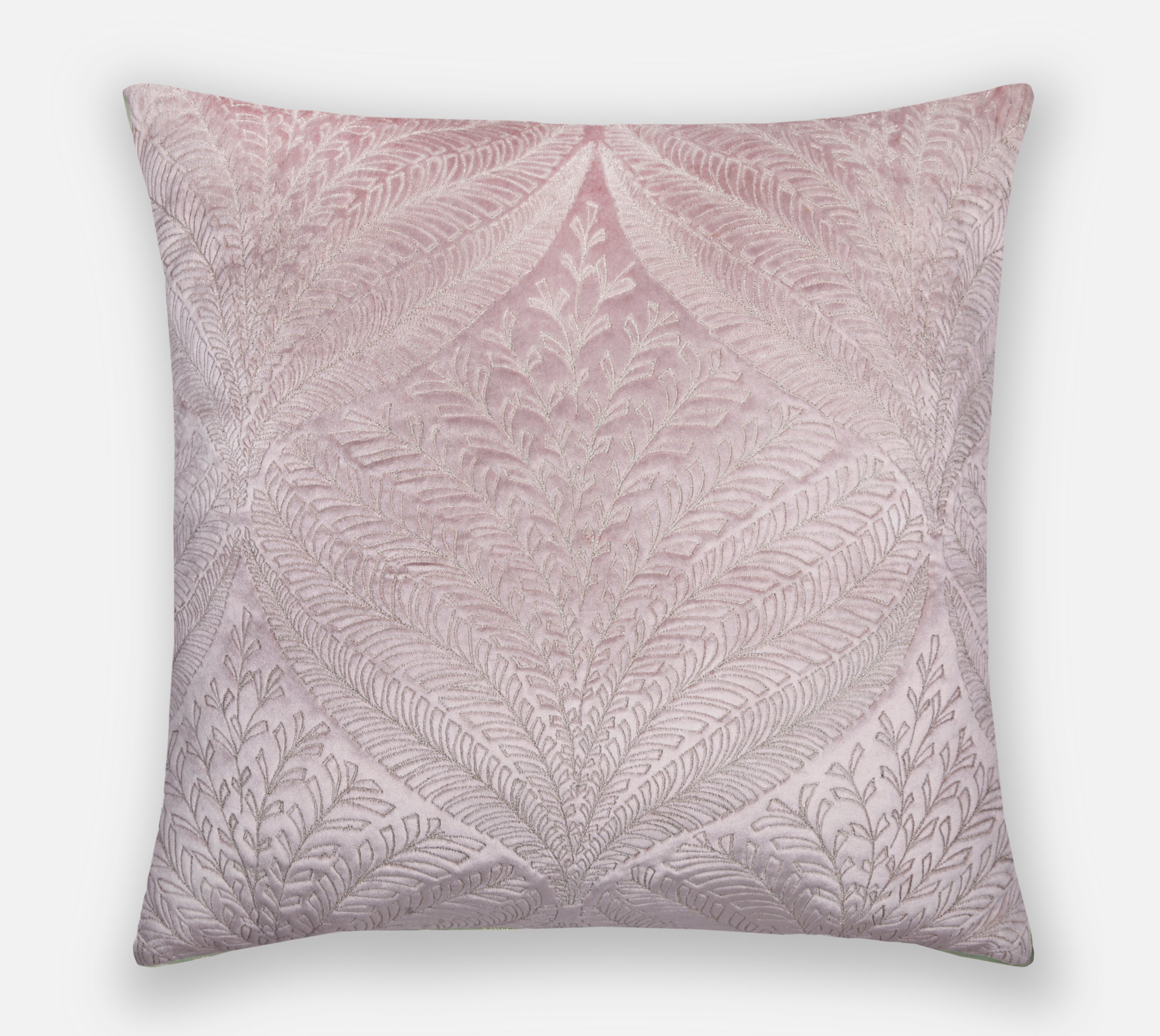 OPHELIA Pink Velvet Quilted Cushion Cover