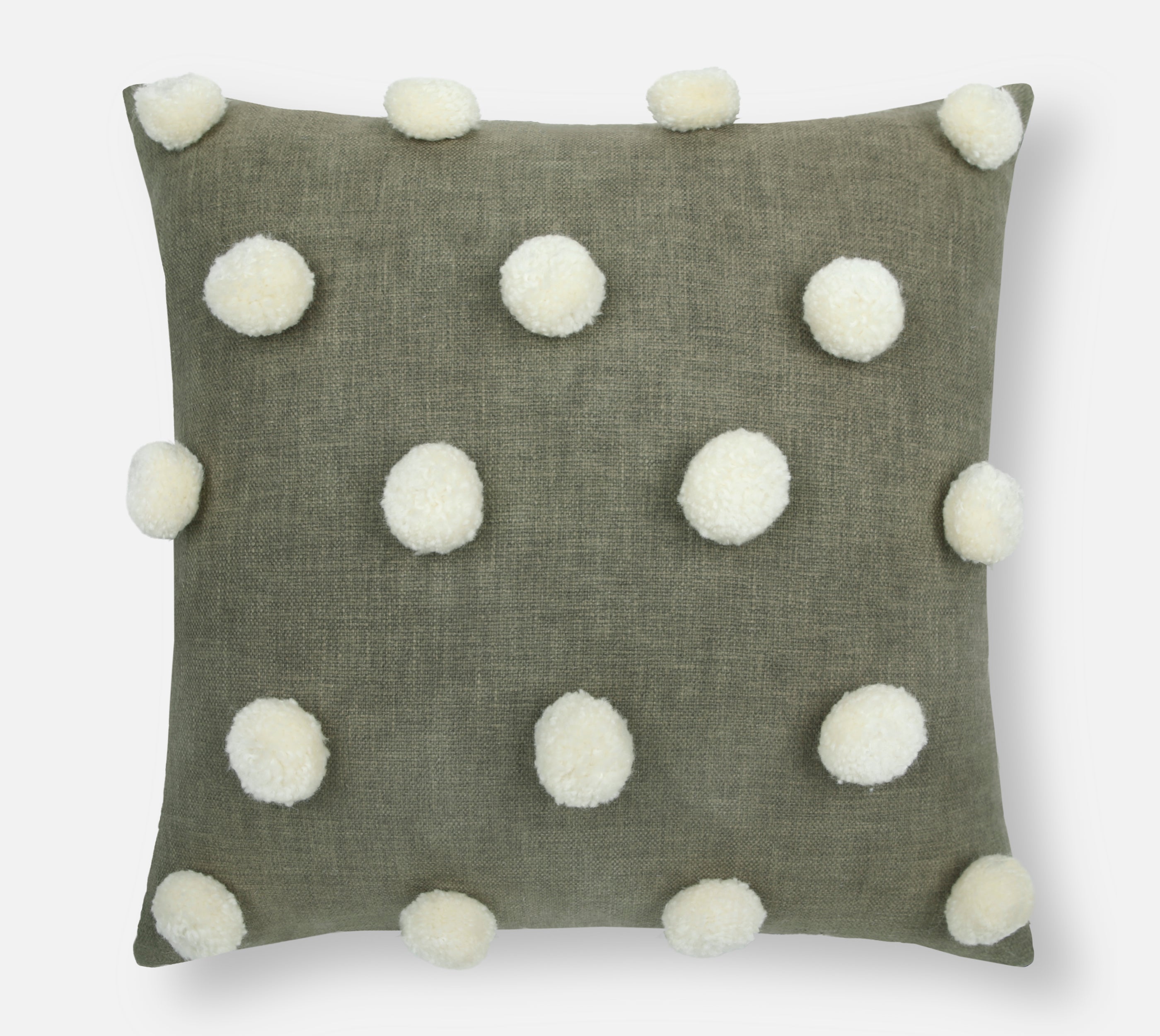 BAUBLE Sap Green Cotton Cushion Cover