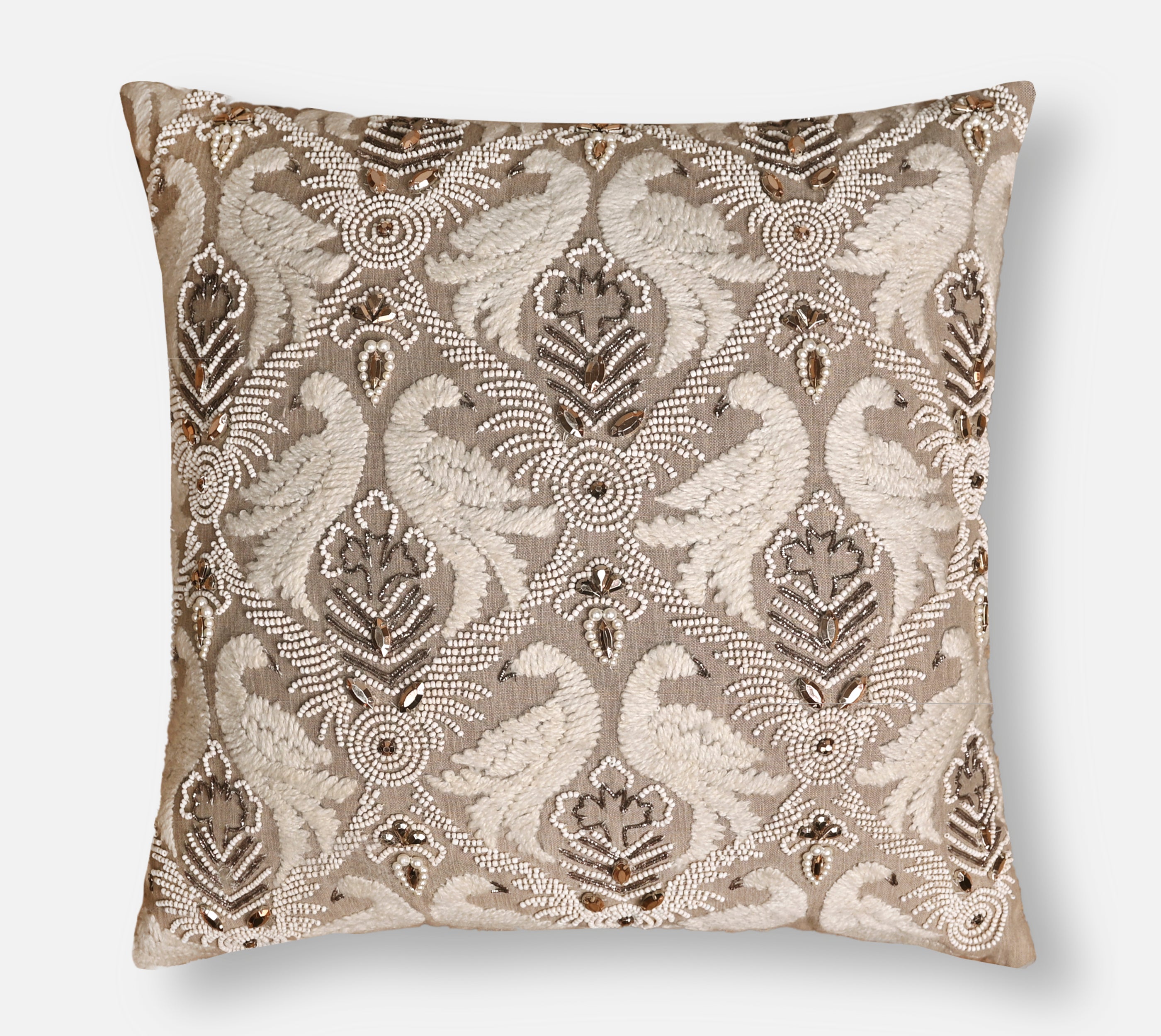ISABELLA Taupe Linen Cushion Cover