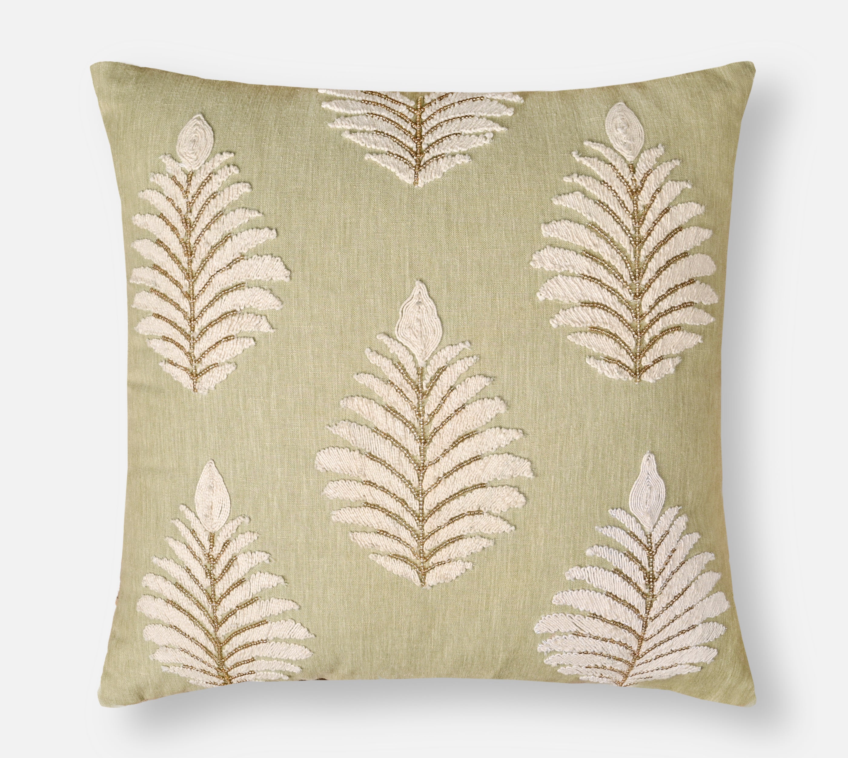 ISABELLA Green Linen Cushion Cover