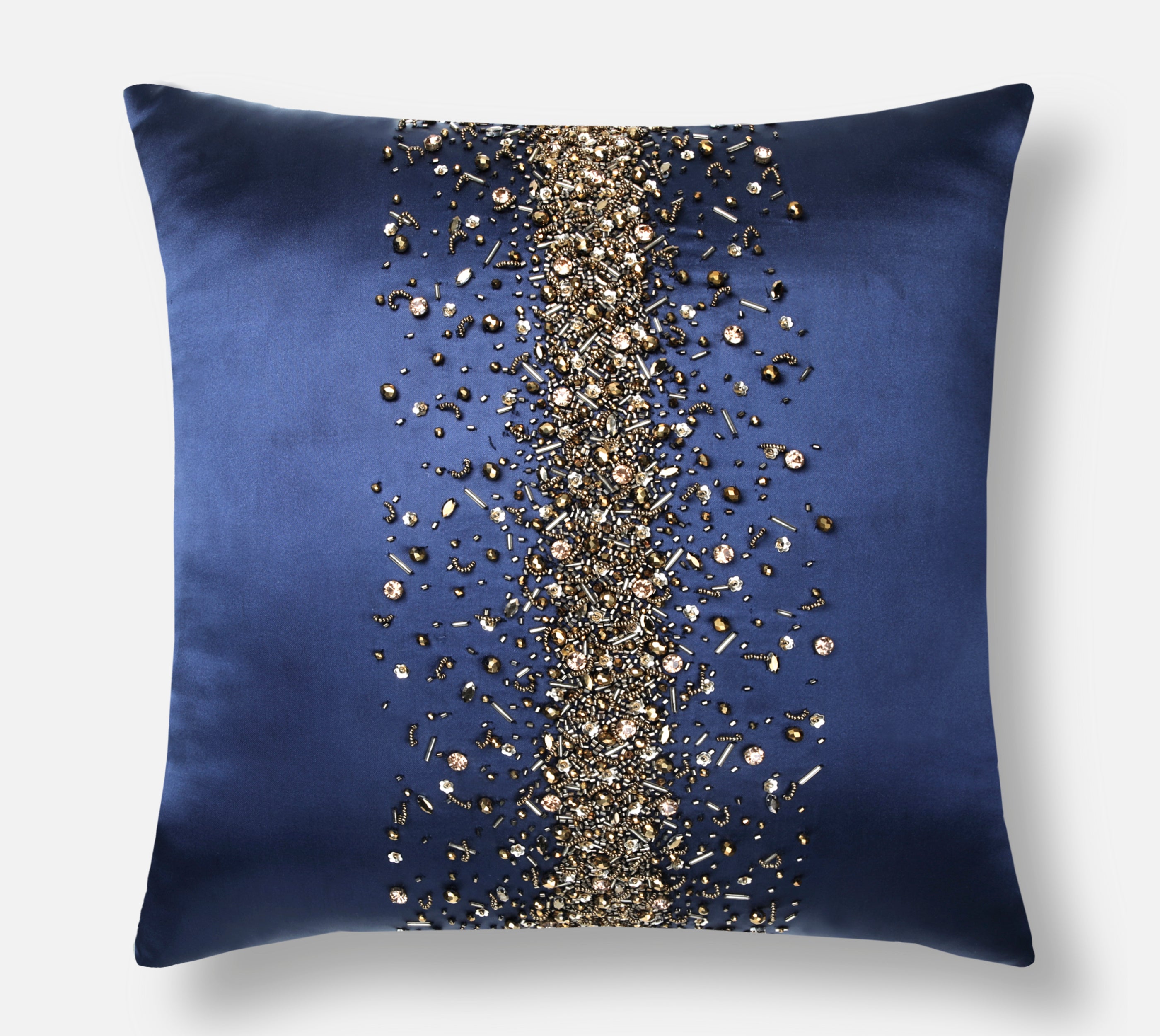 FLUTTER Navy Blue Beaded Cushion Cover