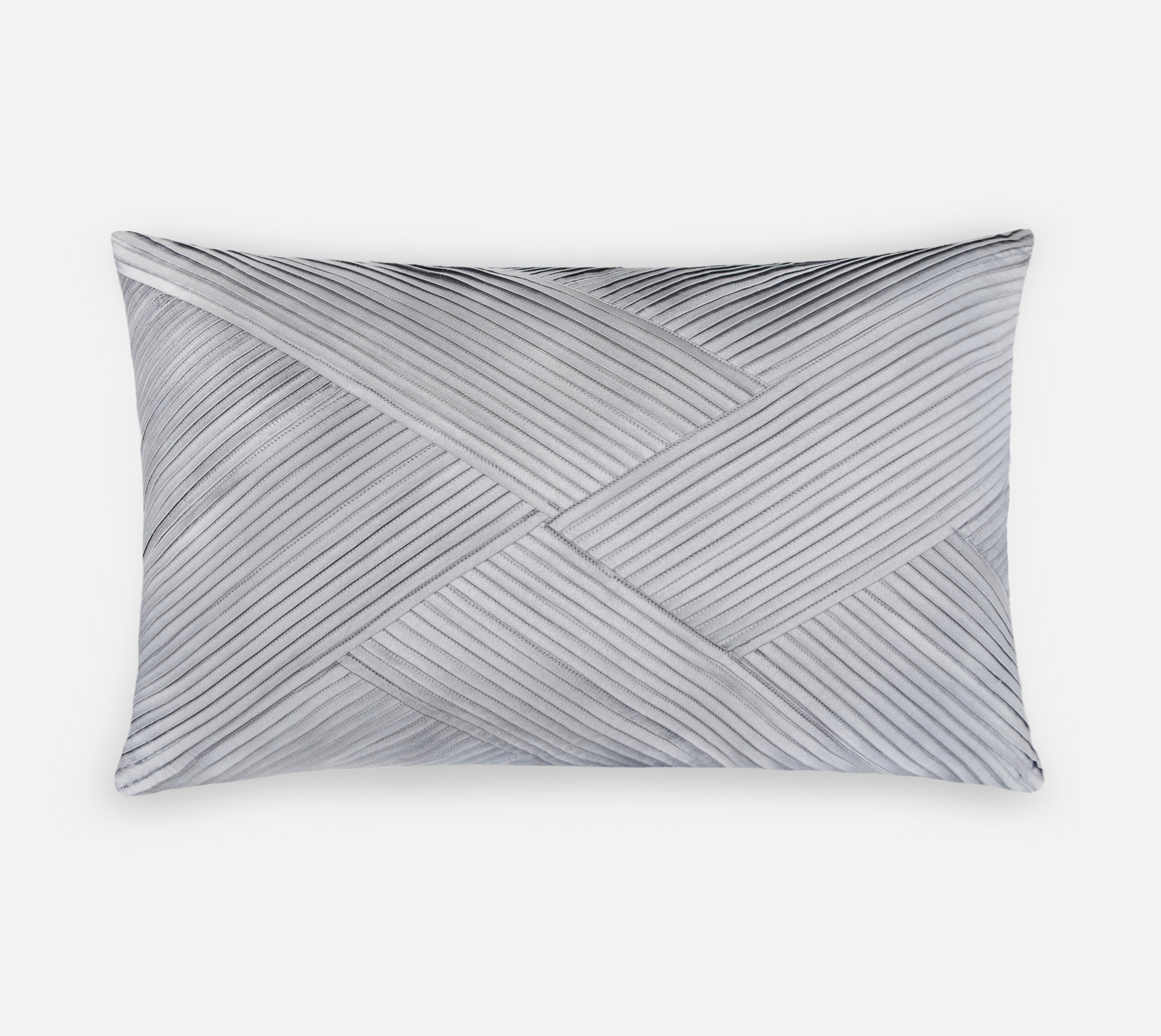 MELANGE Silver Grey Pleated Cushion Cover